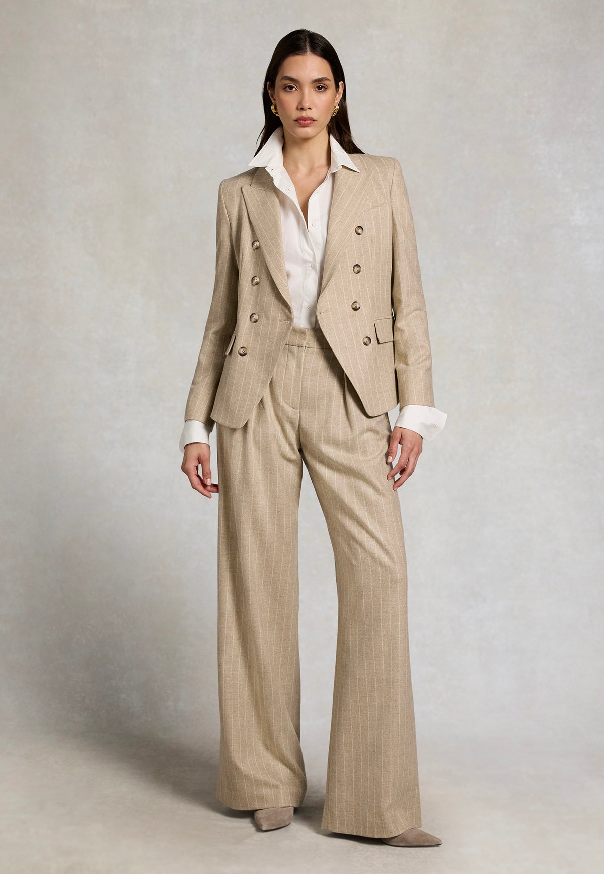 Knightsbridge Blazer - Oatmeal Pinstripe