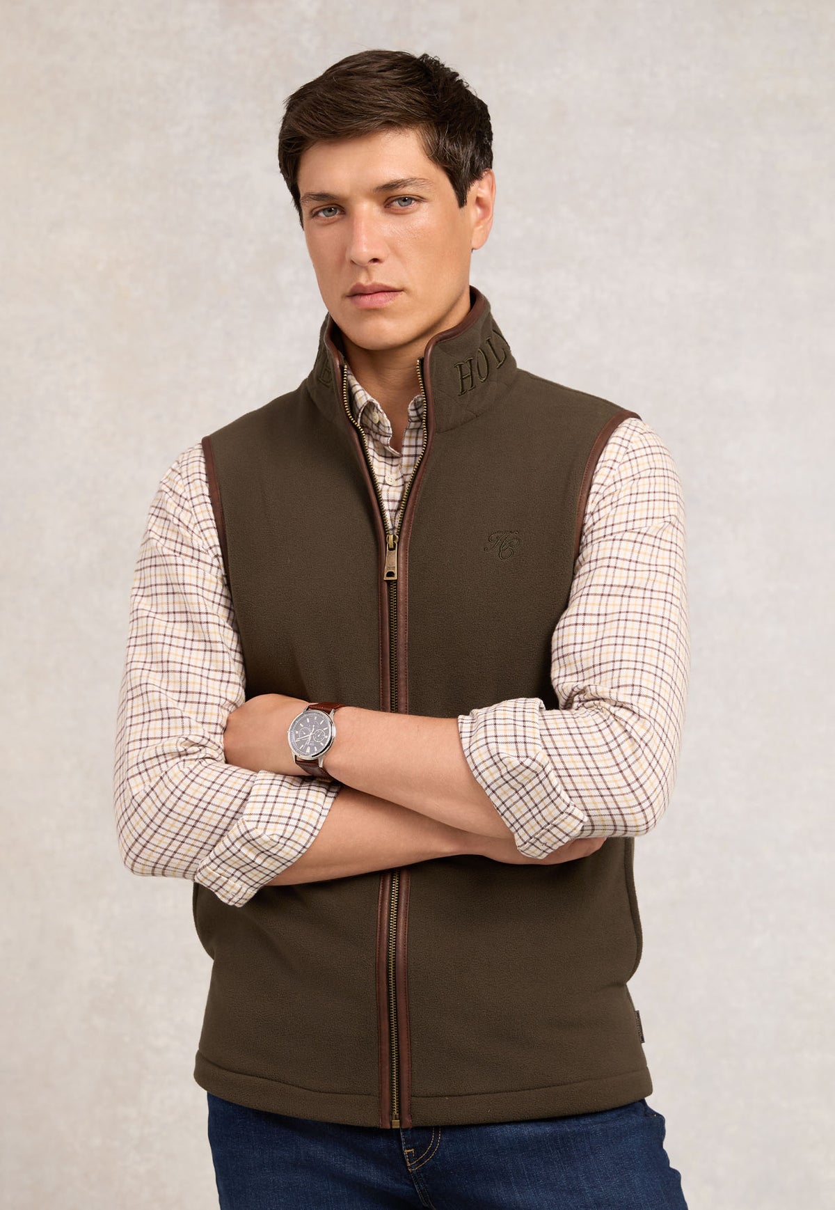 Men's Country Fleece Gilet - Khaki