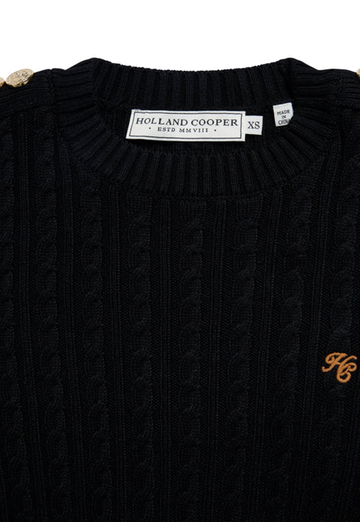 Seattle Cable Crew Knit - Black