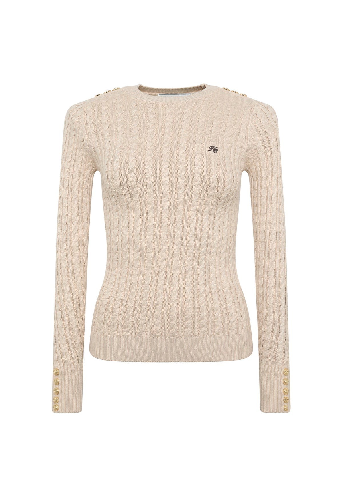 Seattle Cable Crew Knit - Oatmeal