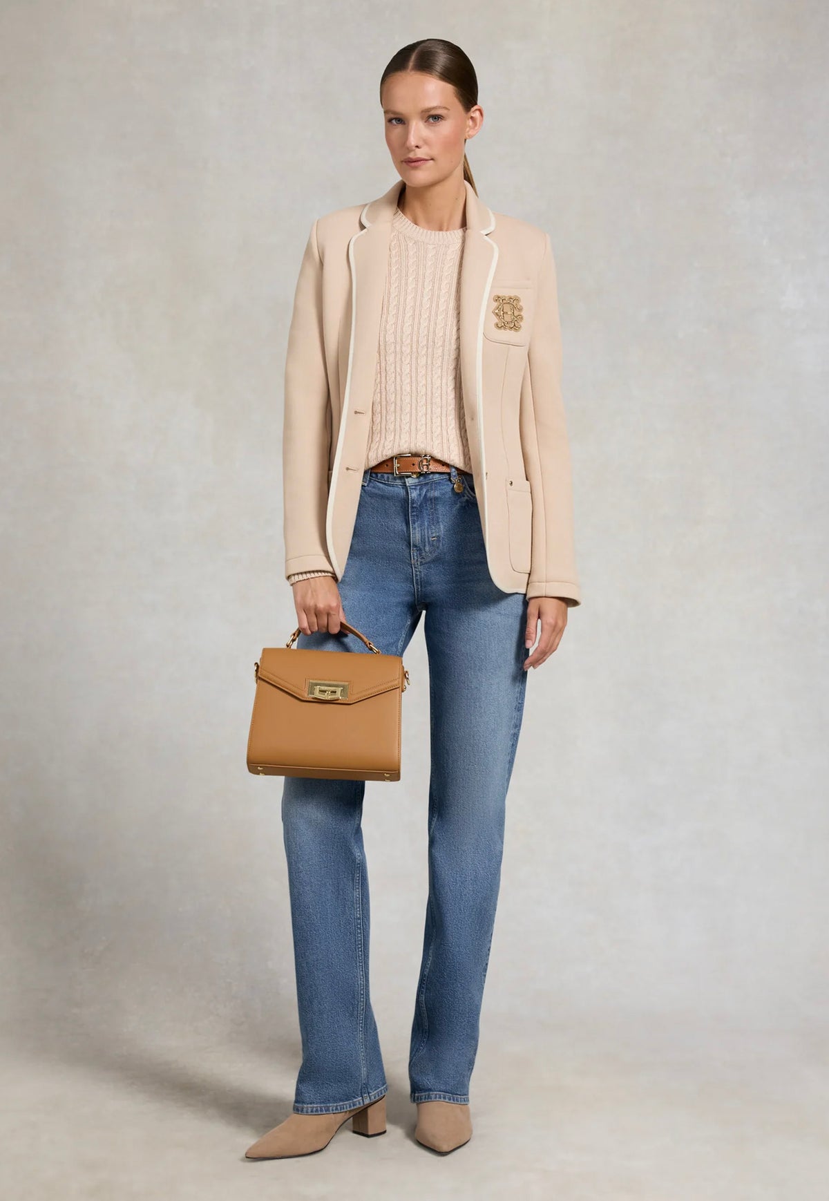 Seattle Cable Crew Knit - Oatmeal