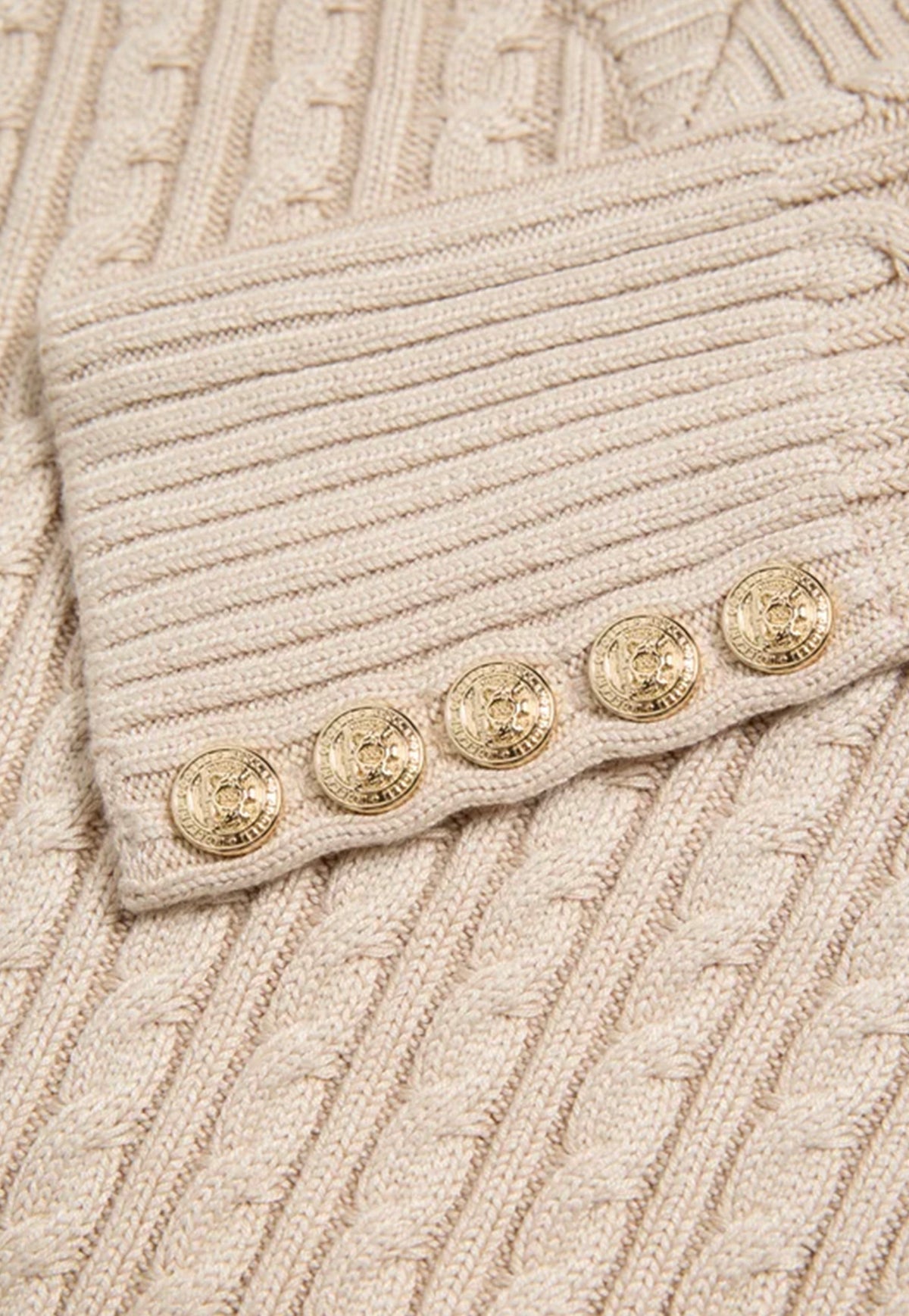 Seattle Cable V-Neck Knit - Oatmeal