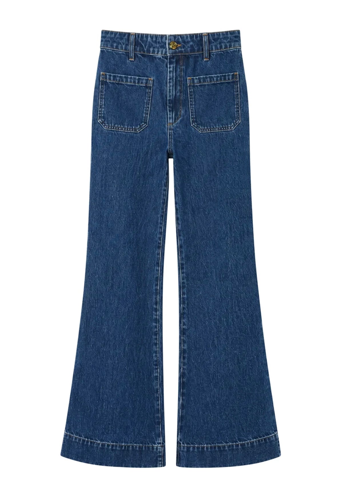 Tailored Flared Jean - Mid Denim