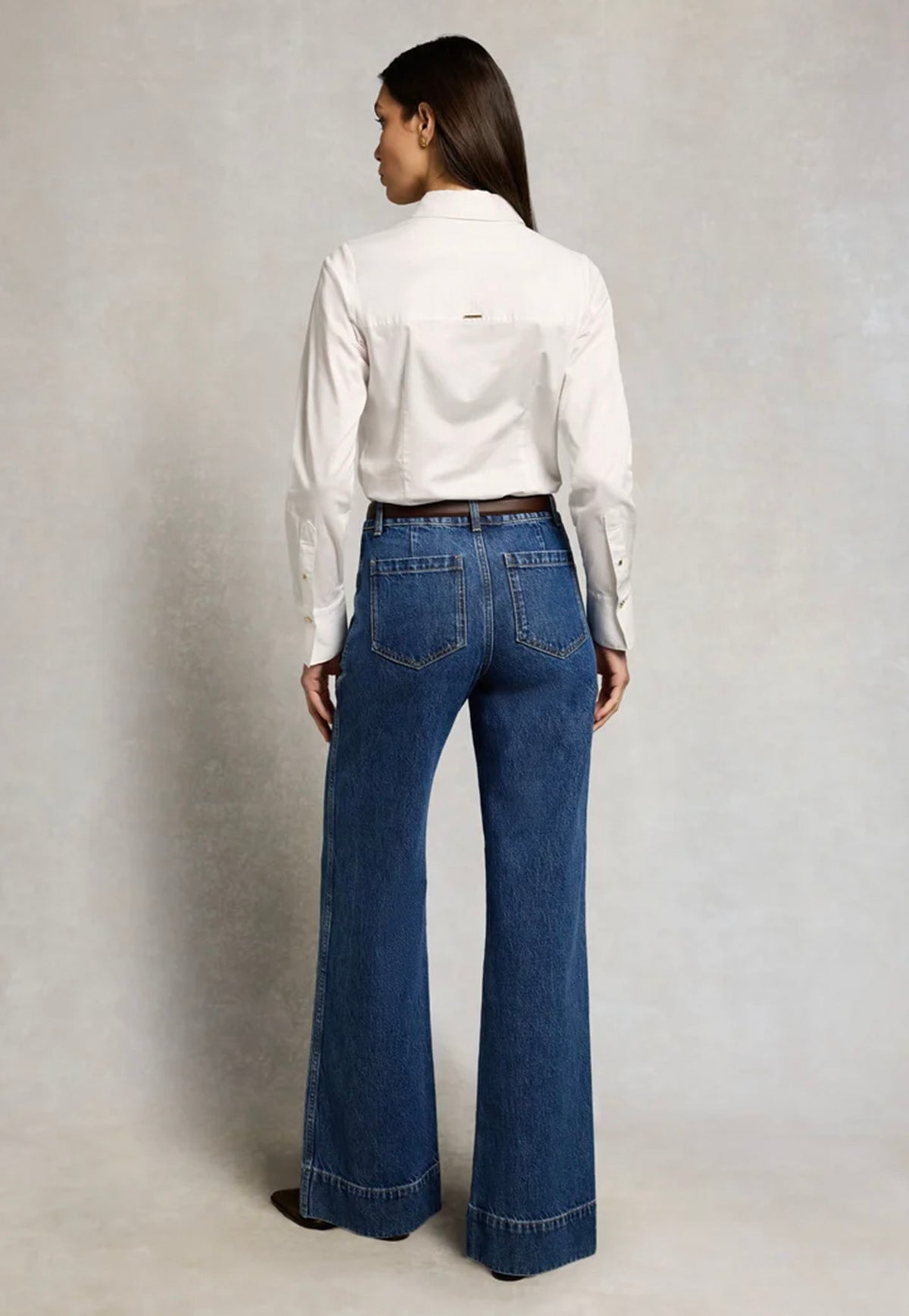 Tailored Flared Jean - Mid Denim