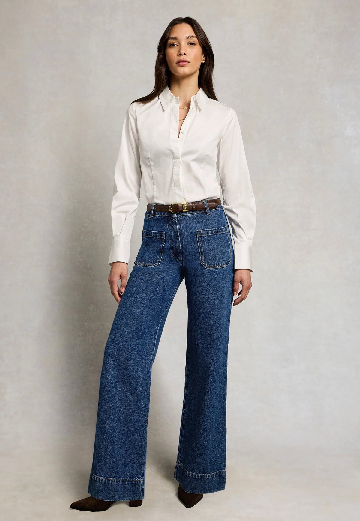 Tailored Flared Jean - Mid Denim