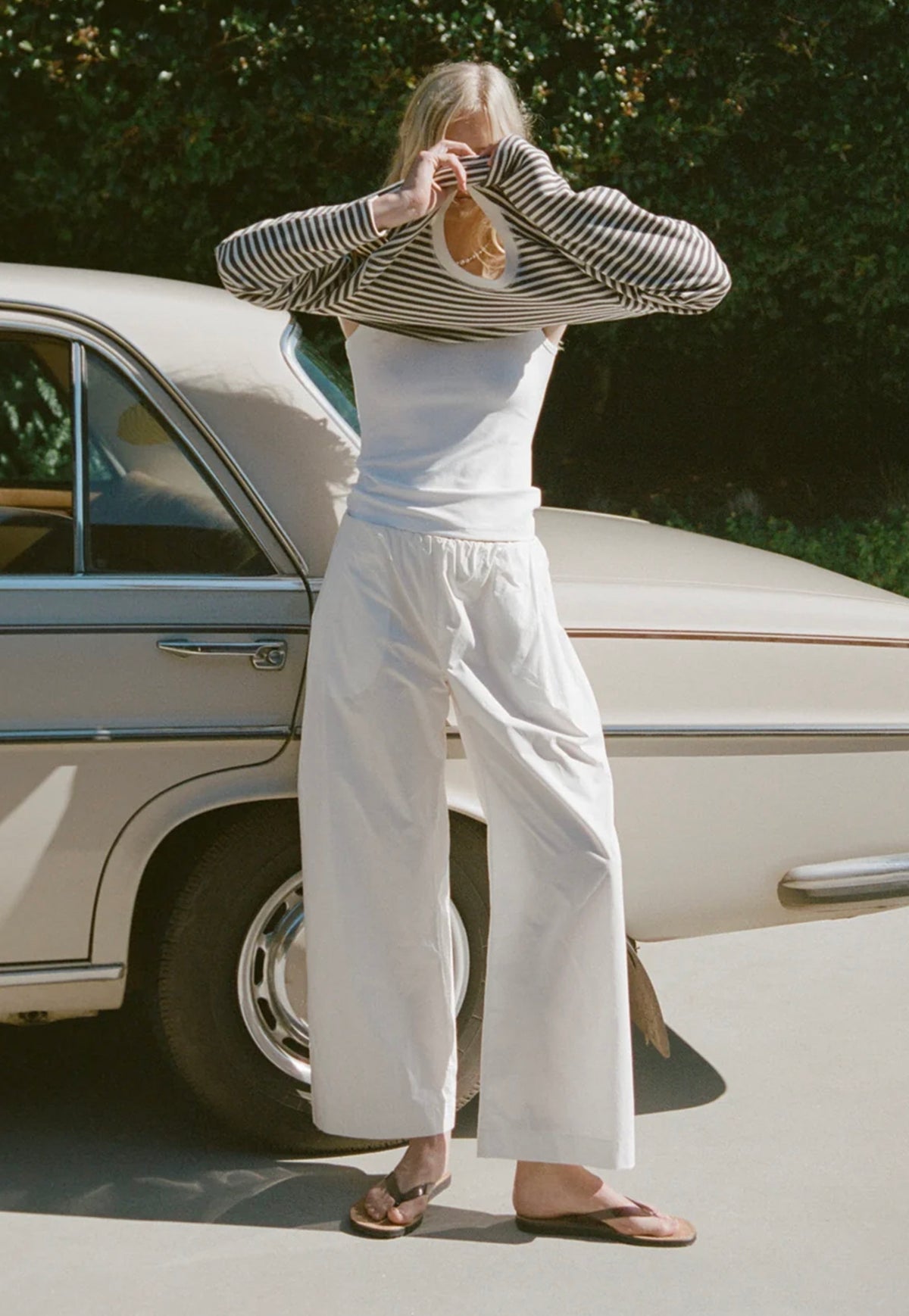 Things Are Looking Up Elastic Waist Pant - White