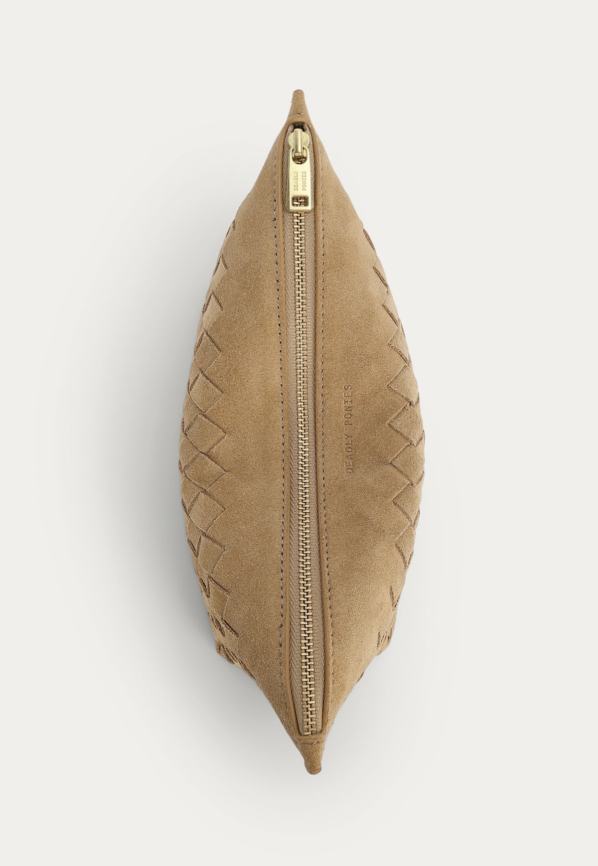 Medium Poucher - Oat Woven Suede