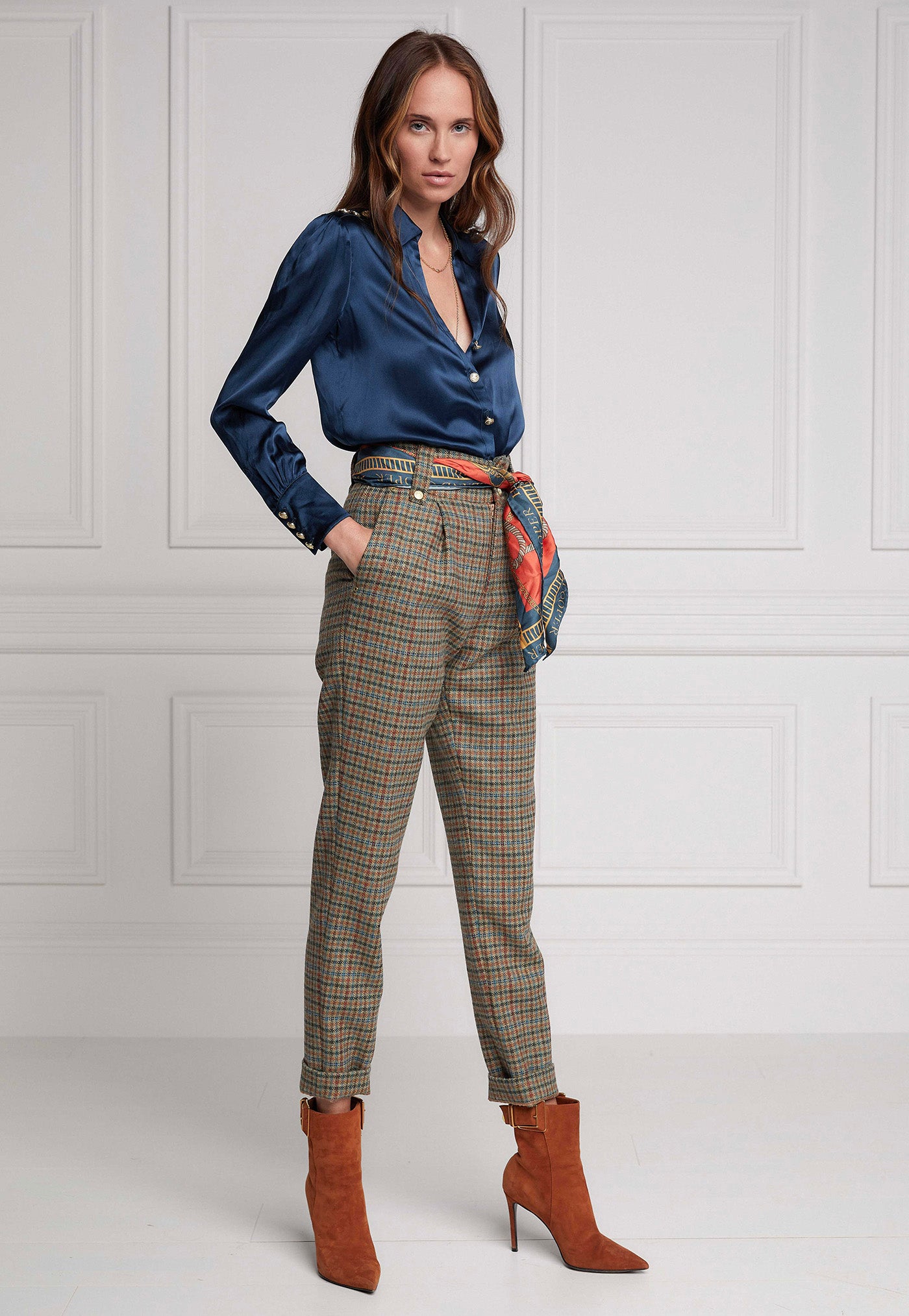 High Waisted Peg Trouser - Bredon Tweed