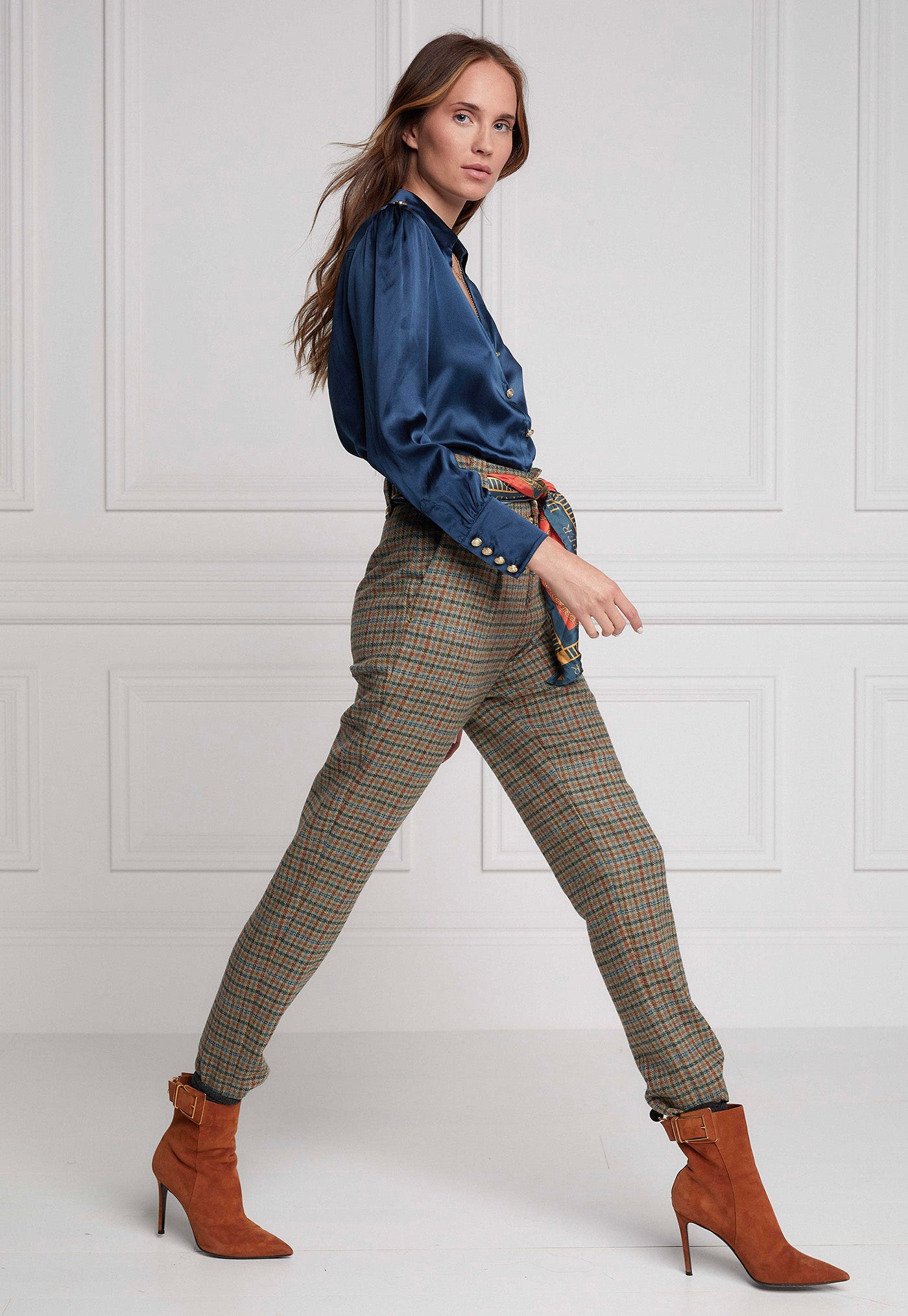High Waisted Peg Trouser - Bredon Tweed