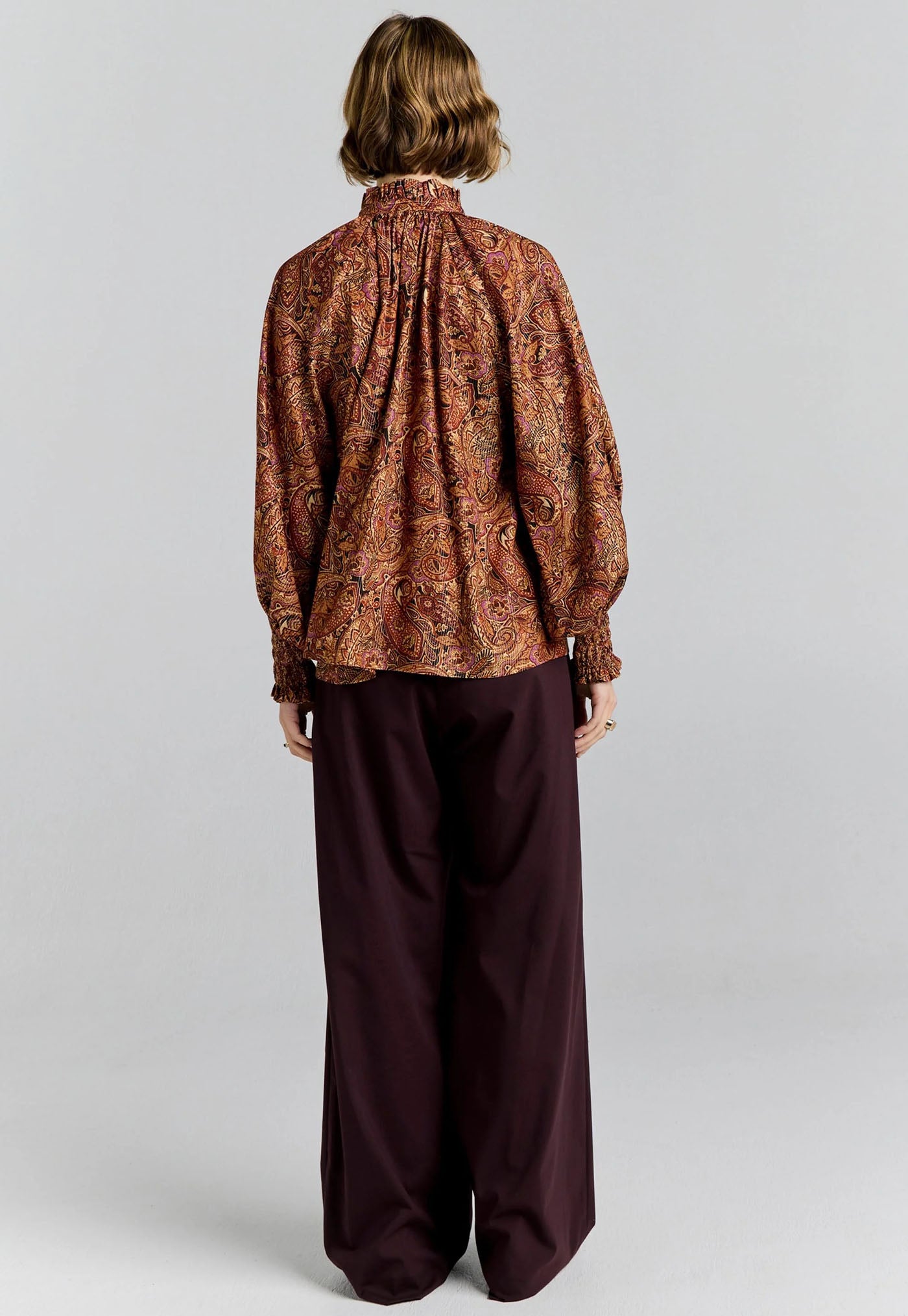 Province Blouse - Burgundy Multi