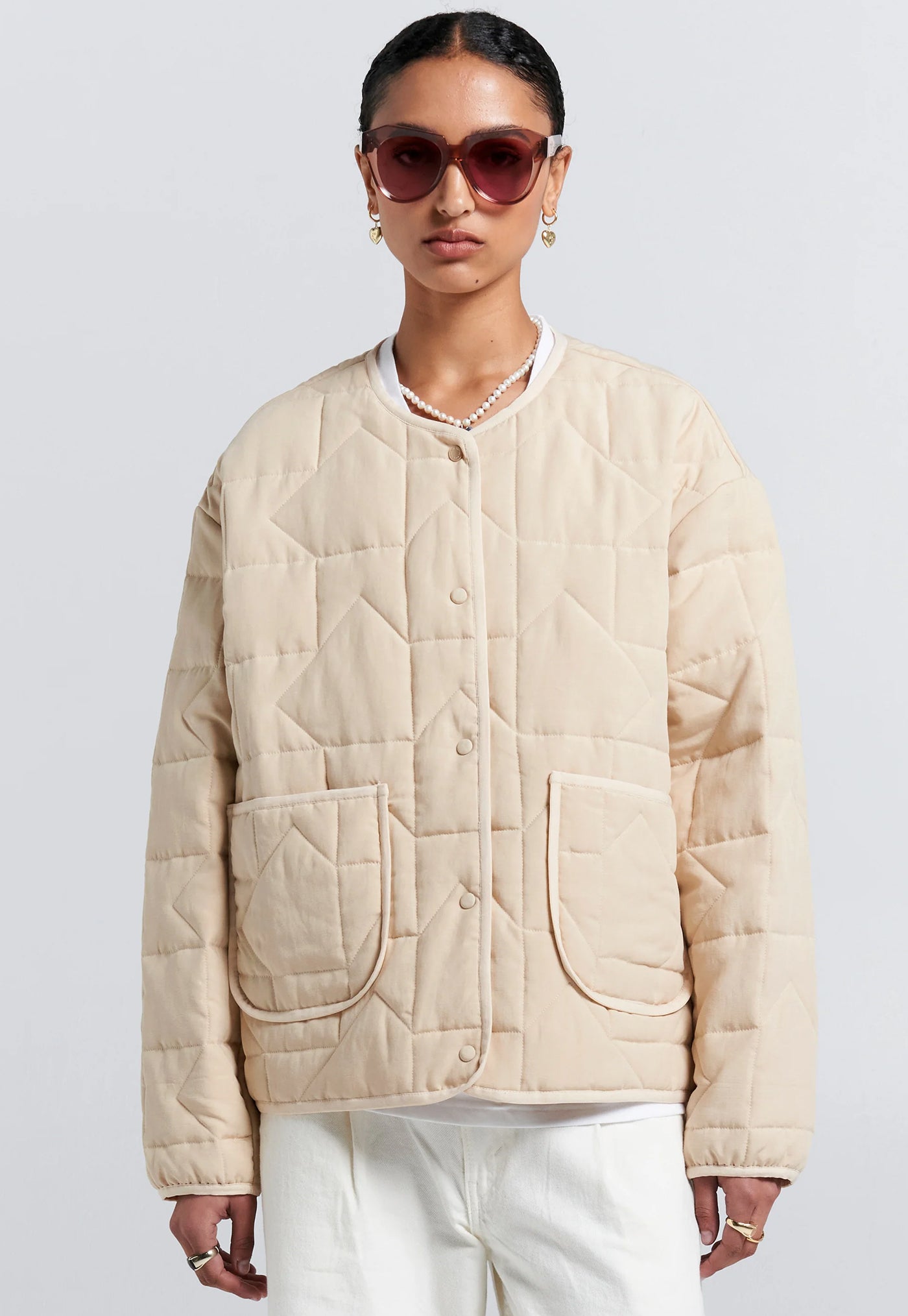 Quilted Drift Jacket - Natural