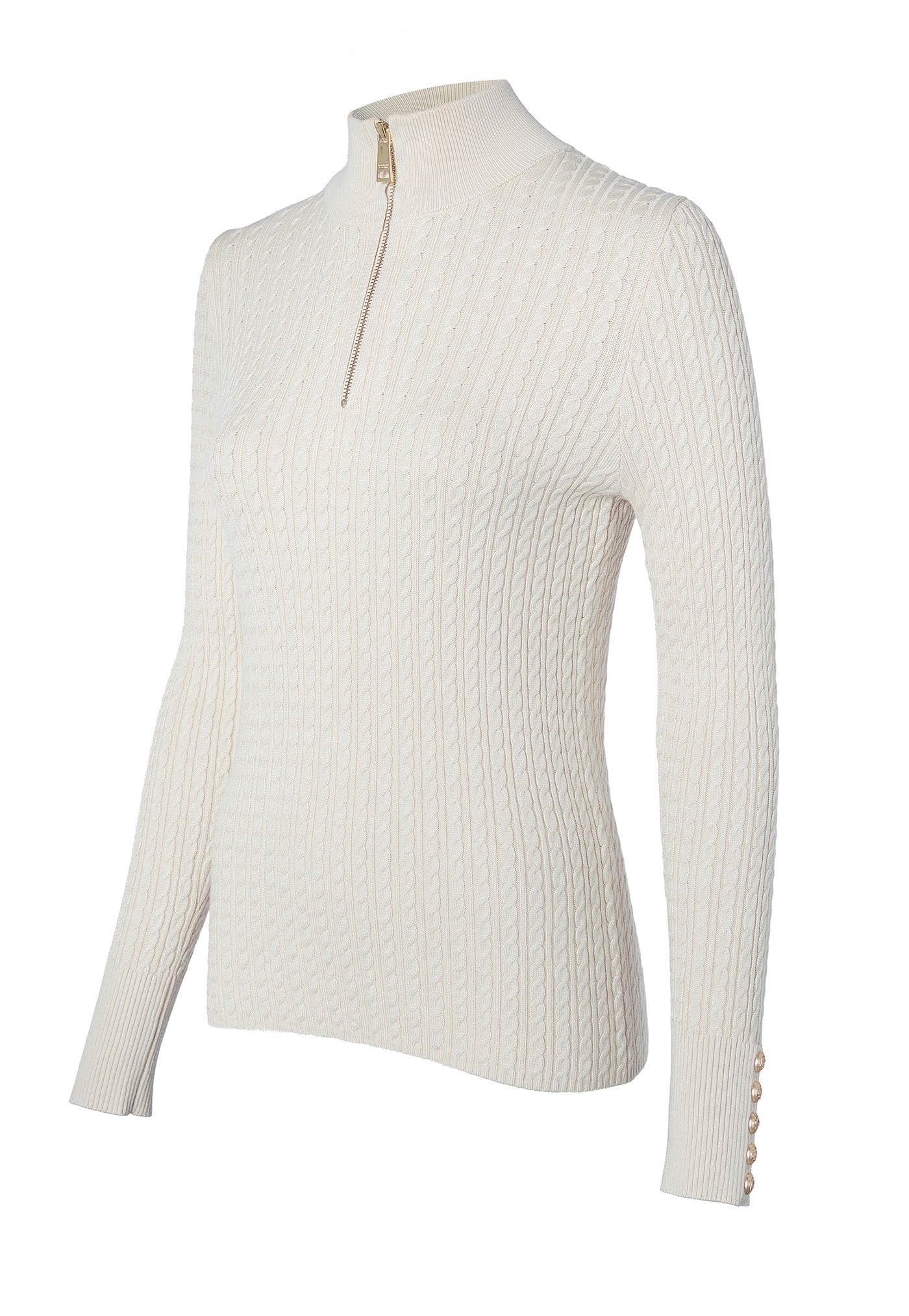 Ava Quarter Zip Knit - Almond