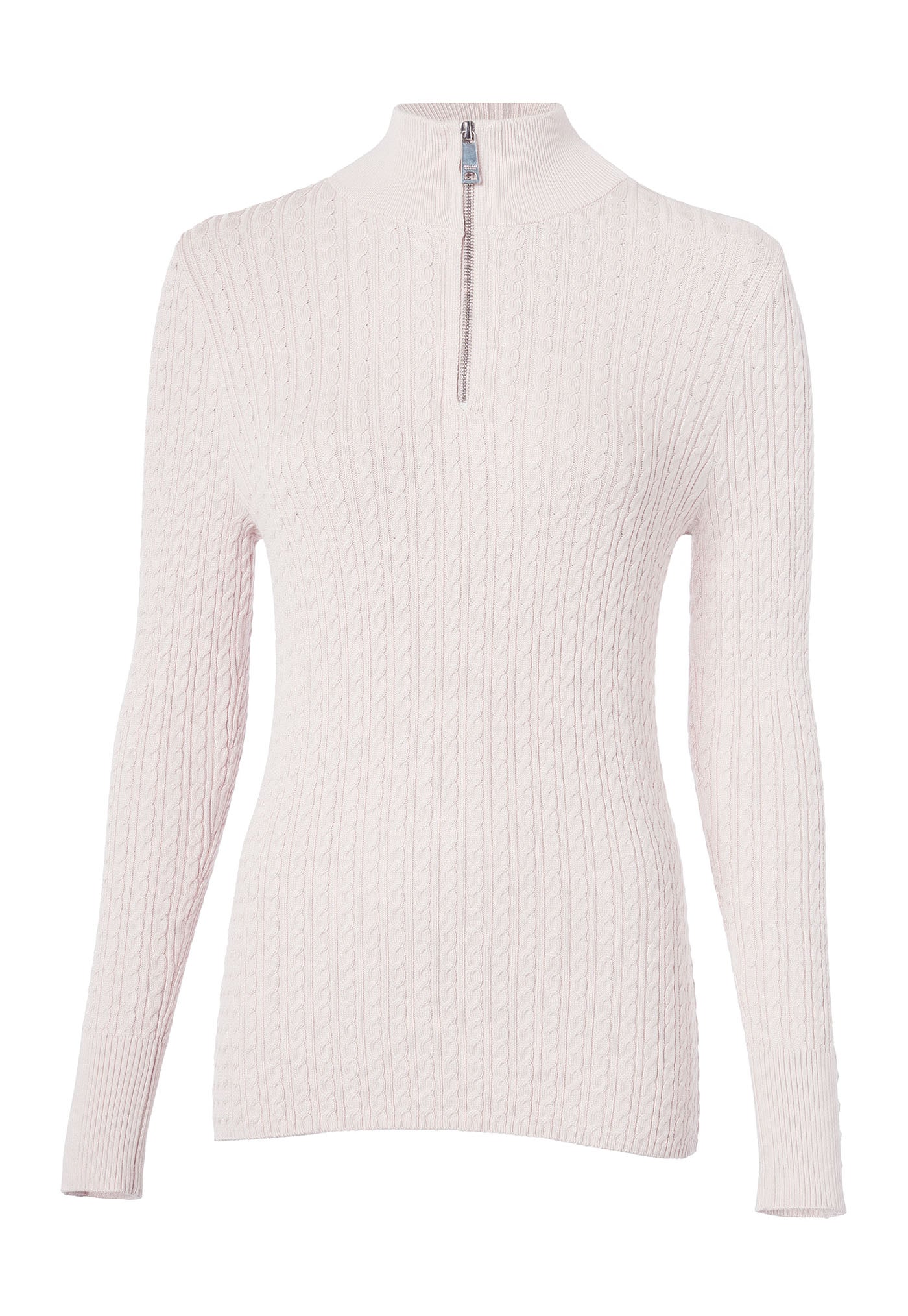 Ava Quarter Zip Knit - Soft Pink