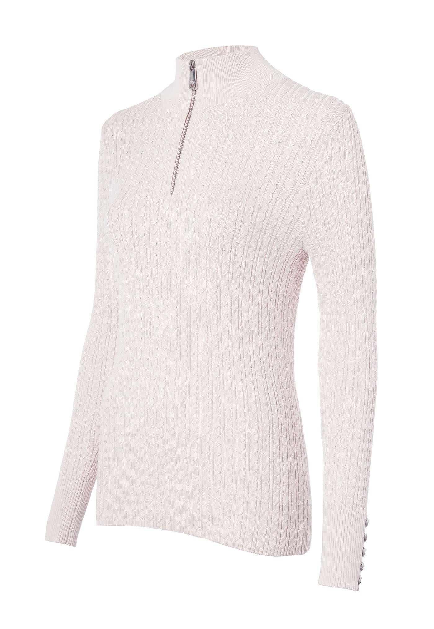 Ava Quarter Zip Knit - Soft Pink