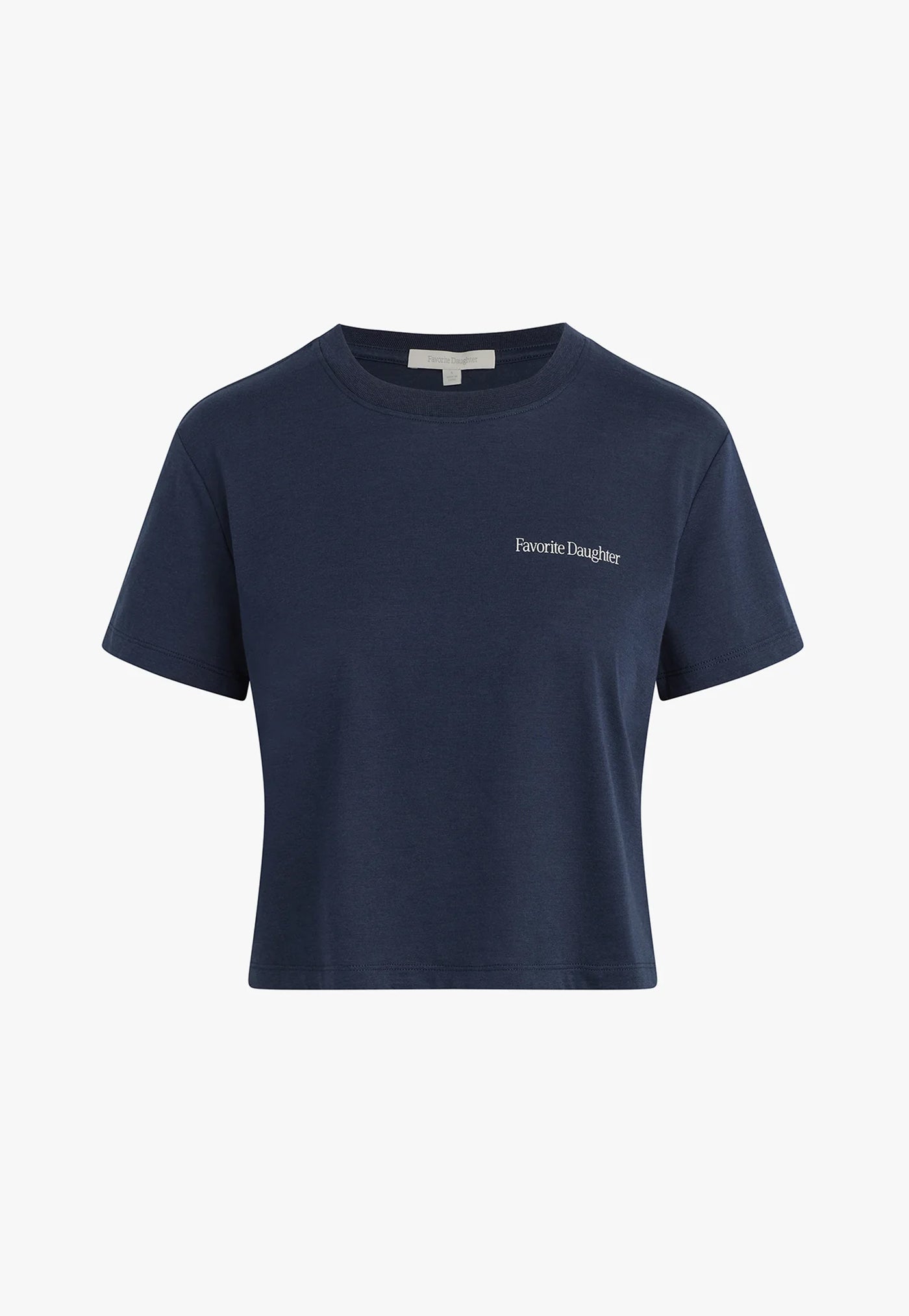 Cropped Logo Tee - Navy/Gardenia