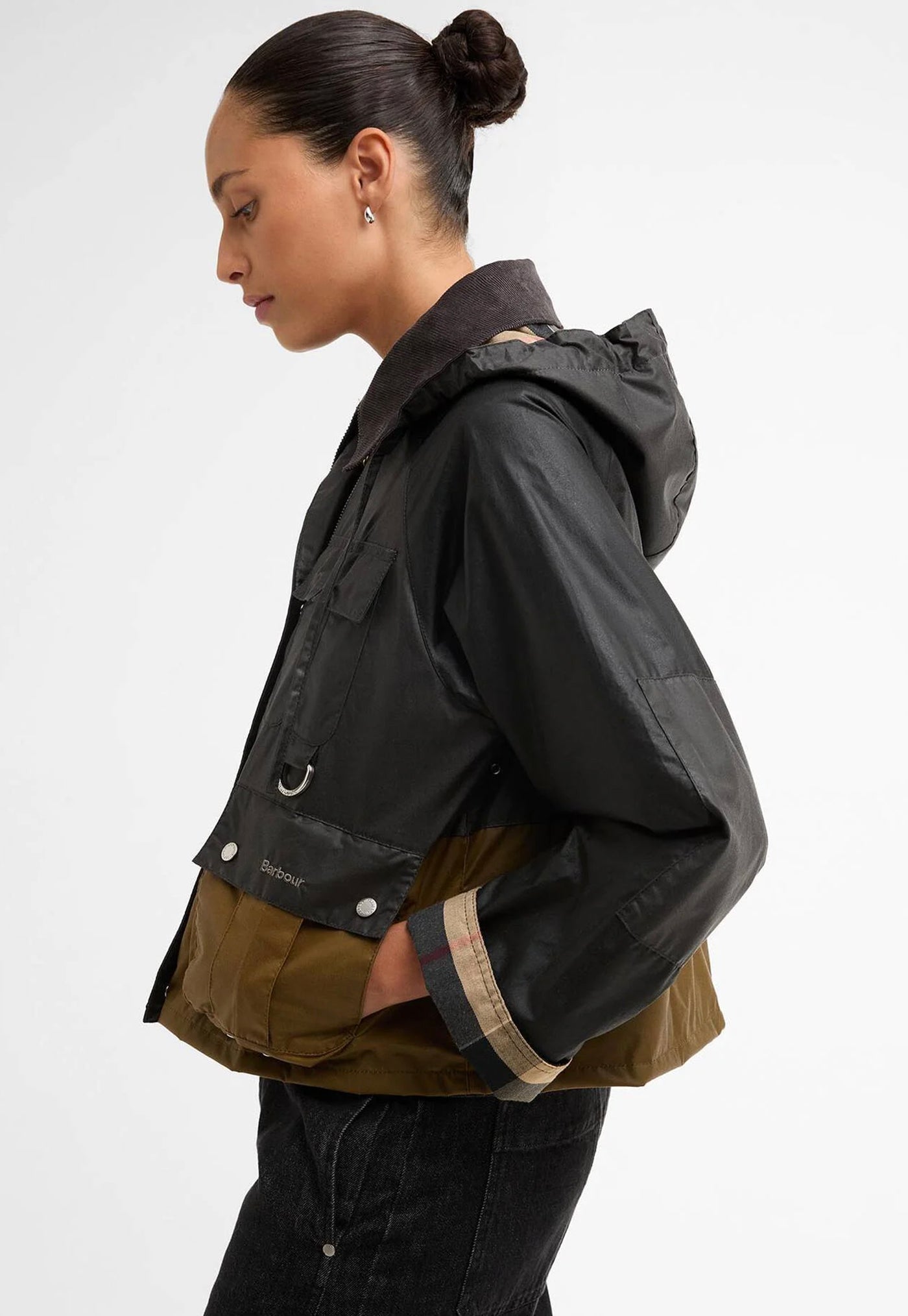 Liza Wax Jacket - Black/Grey/Sand