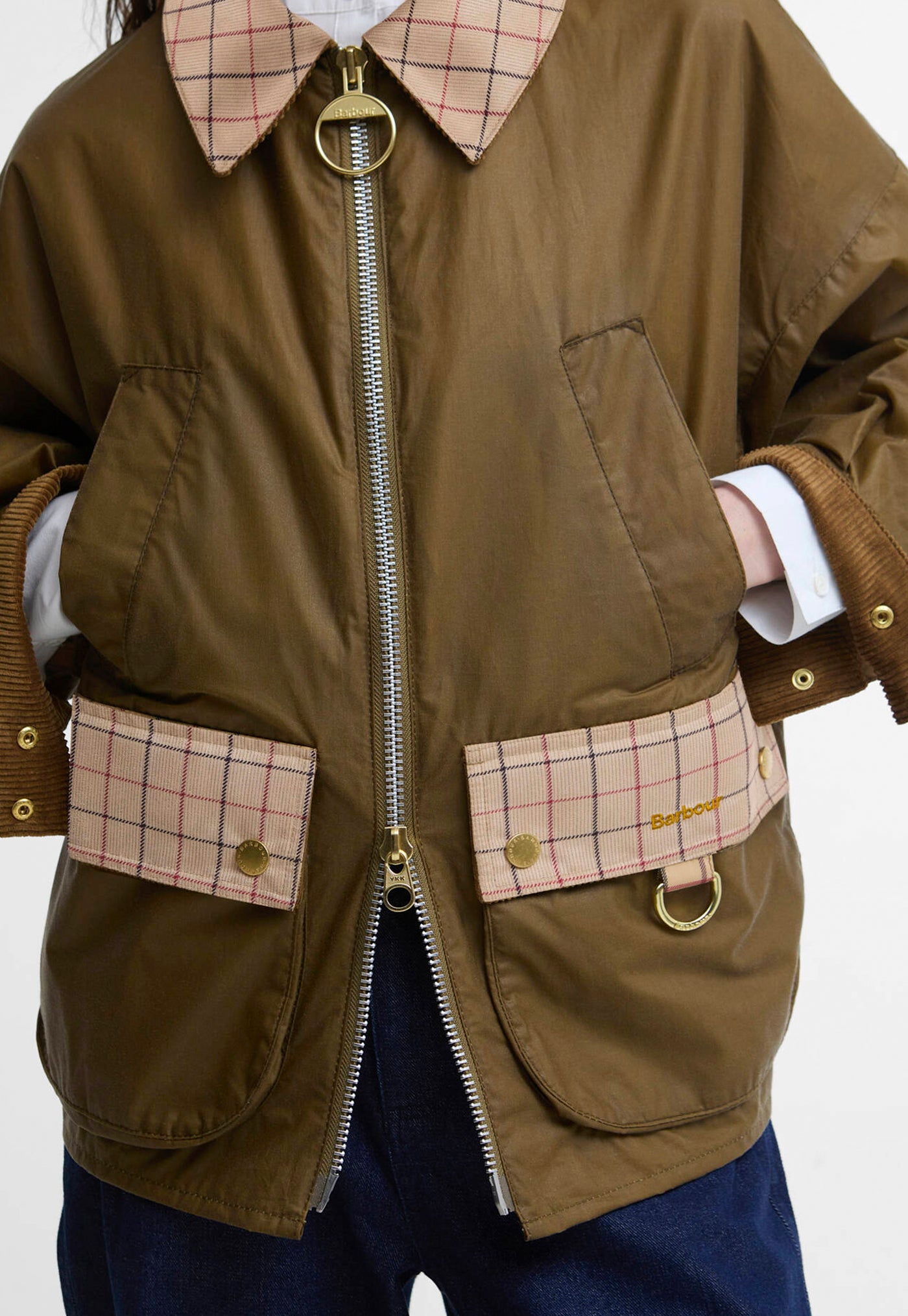 Launton Wax Jacket - Sand/Beige Tattersall