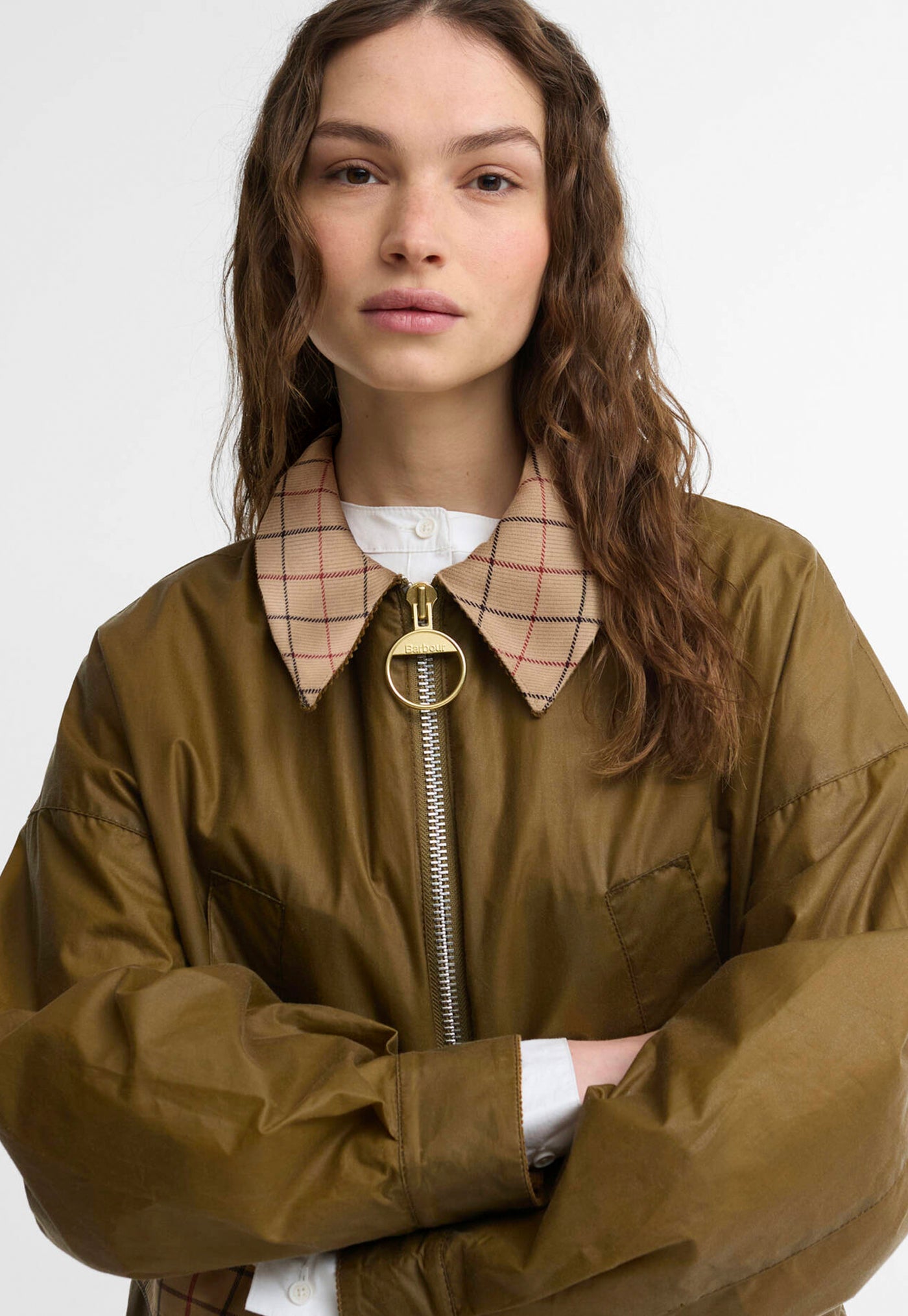 Launton Wax Jacket - Sand/Beige Tattersall