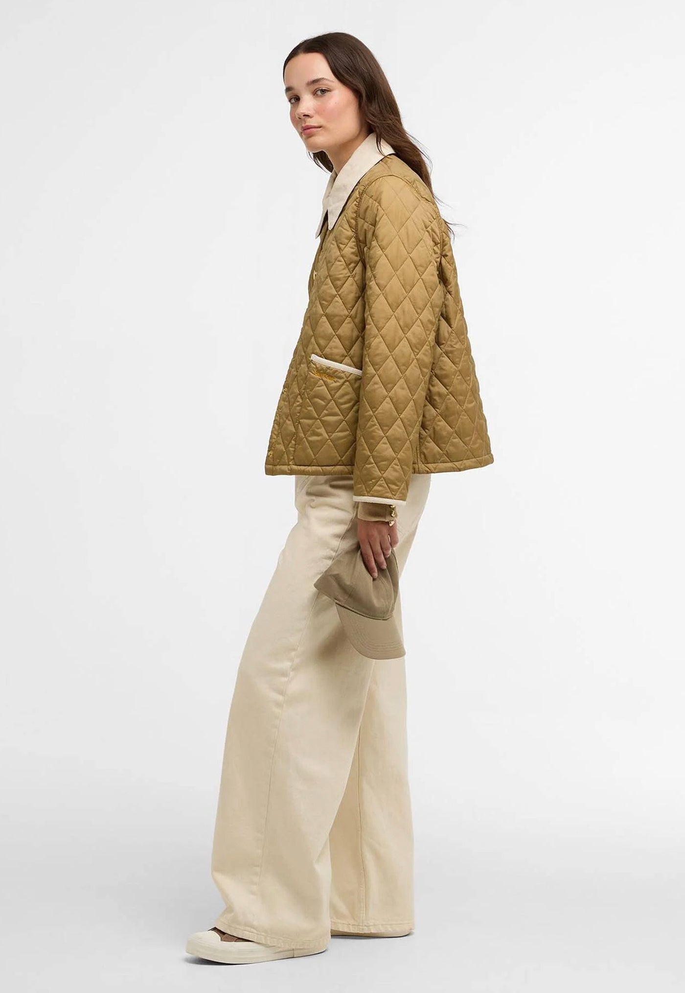 Icons Cropped Liddesdale Quilted Jacket -Sand/Pearl