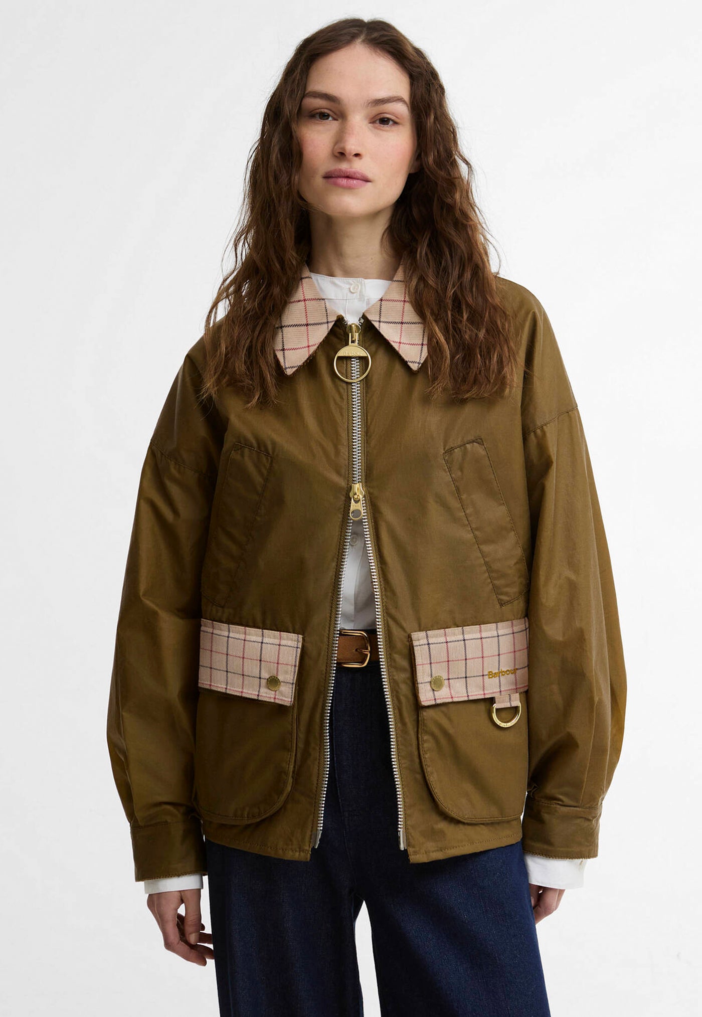 Launton Wax Jacket - Sand/Beige Tattersall
