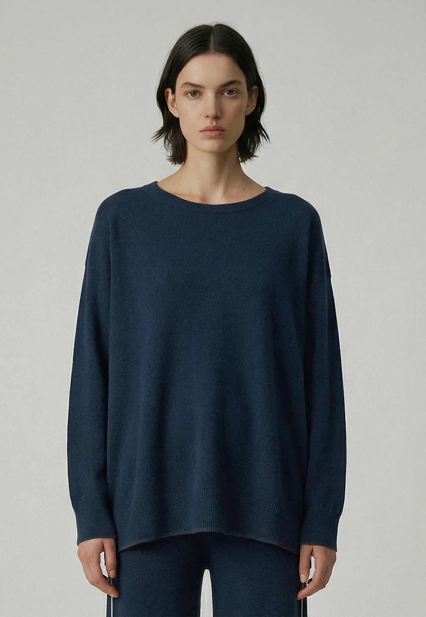 N.375 Cashmere Blend Weekend Sweater - Storm Blue