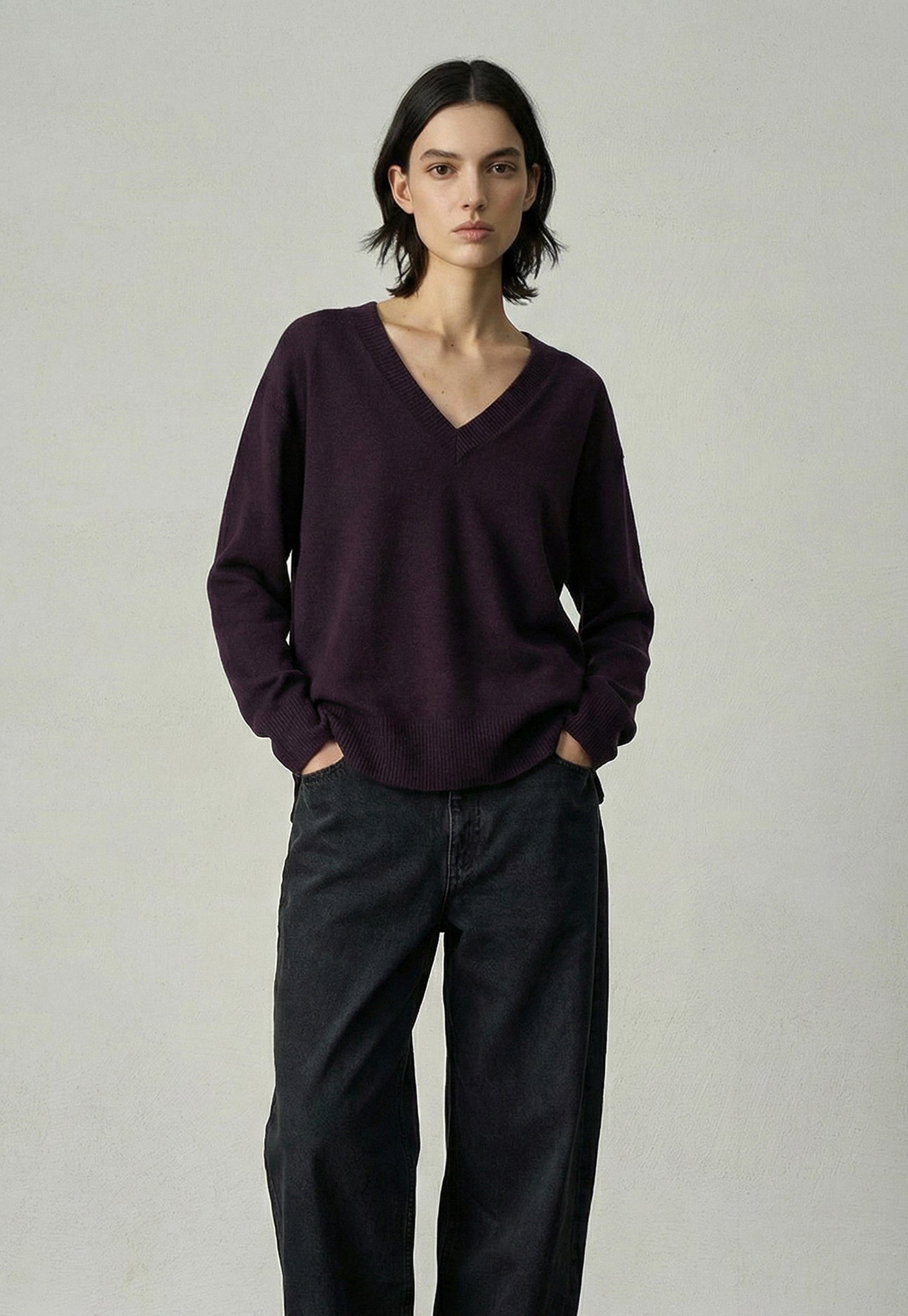 N.494 Cashmere Gorgeous V - Merlot