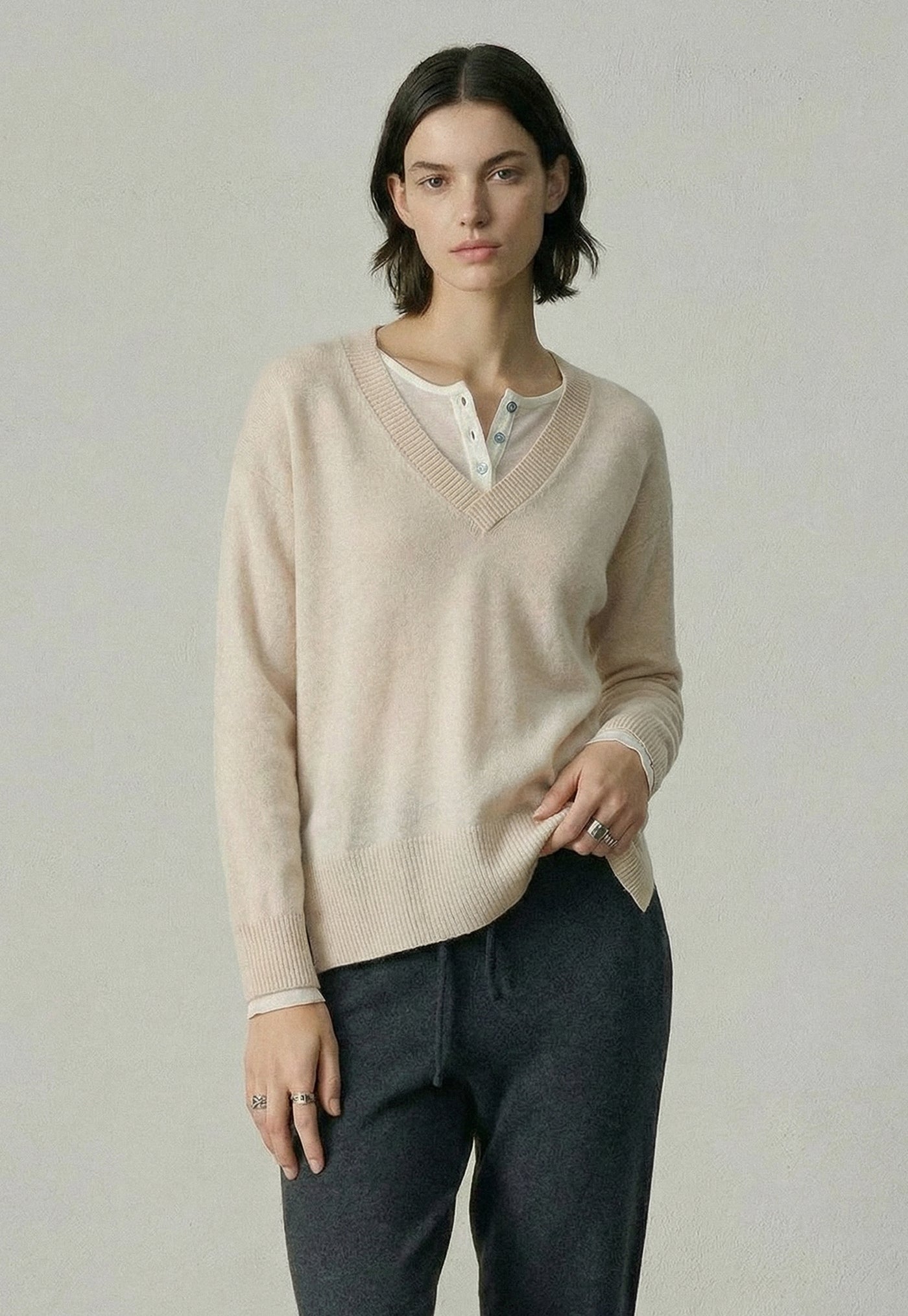N.494 Cashmere Gorgeous V - Pearl