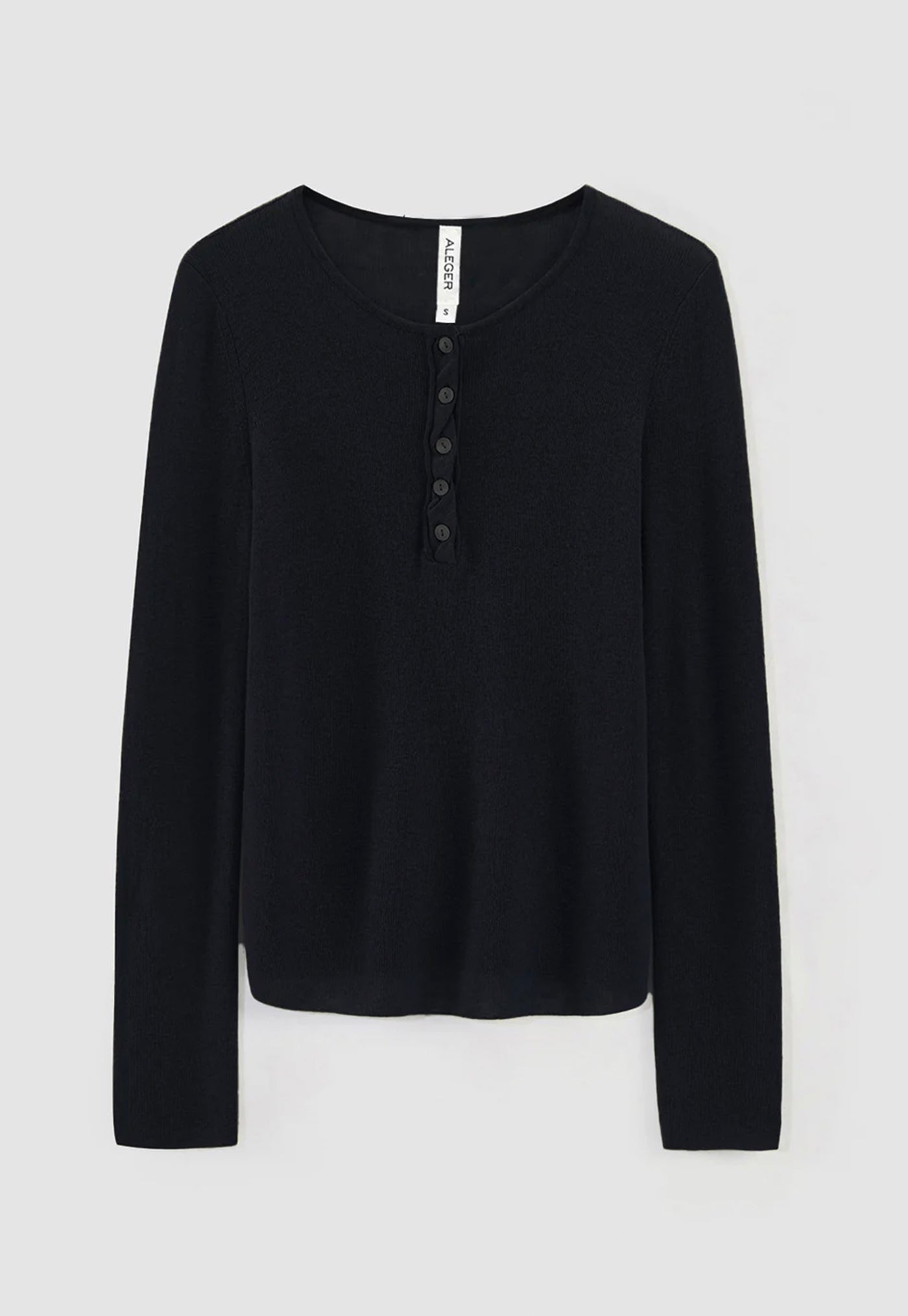 910 Sheerness Placket Top - Black