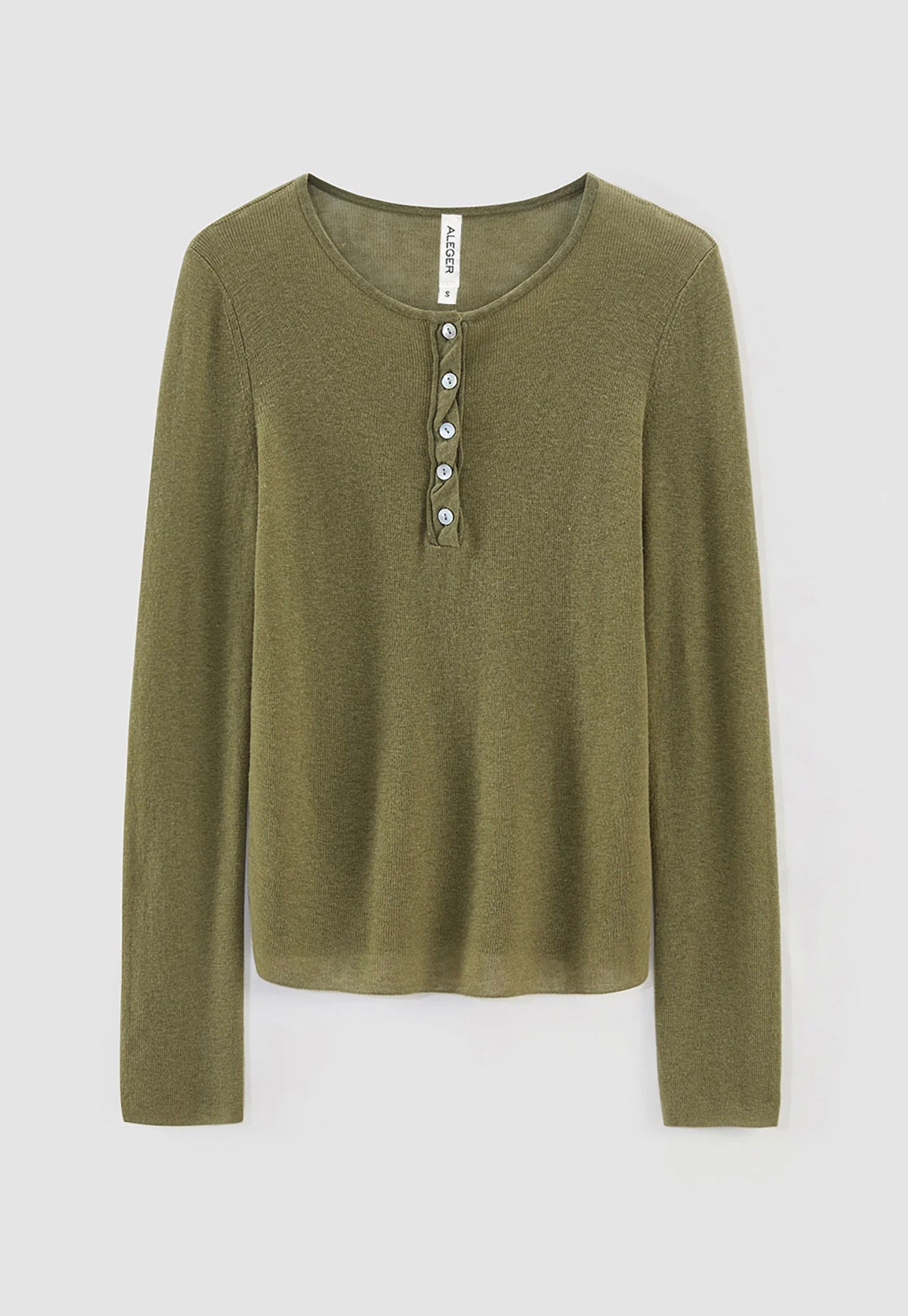 910 Sheerness Placket Top - Aloe