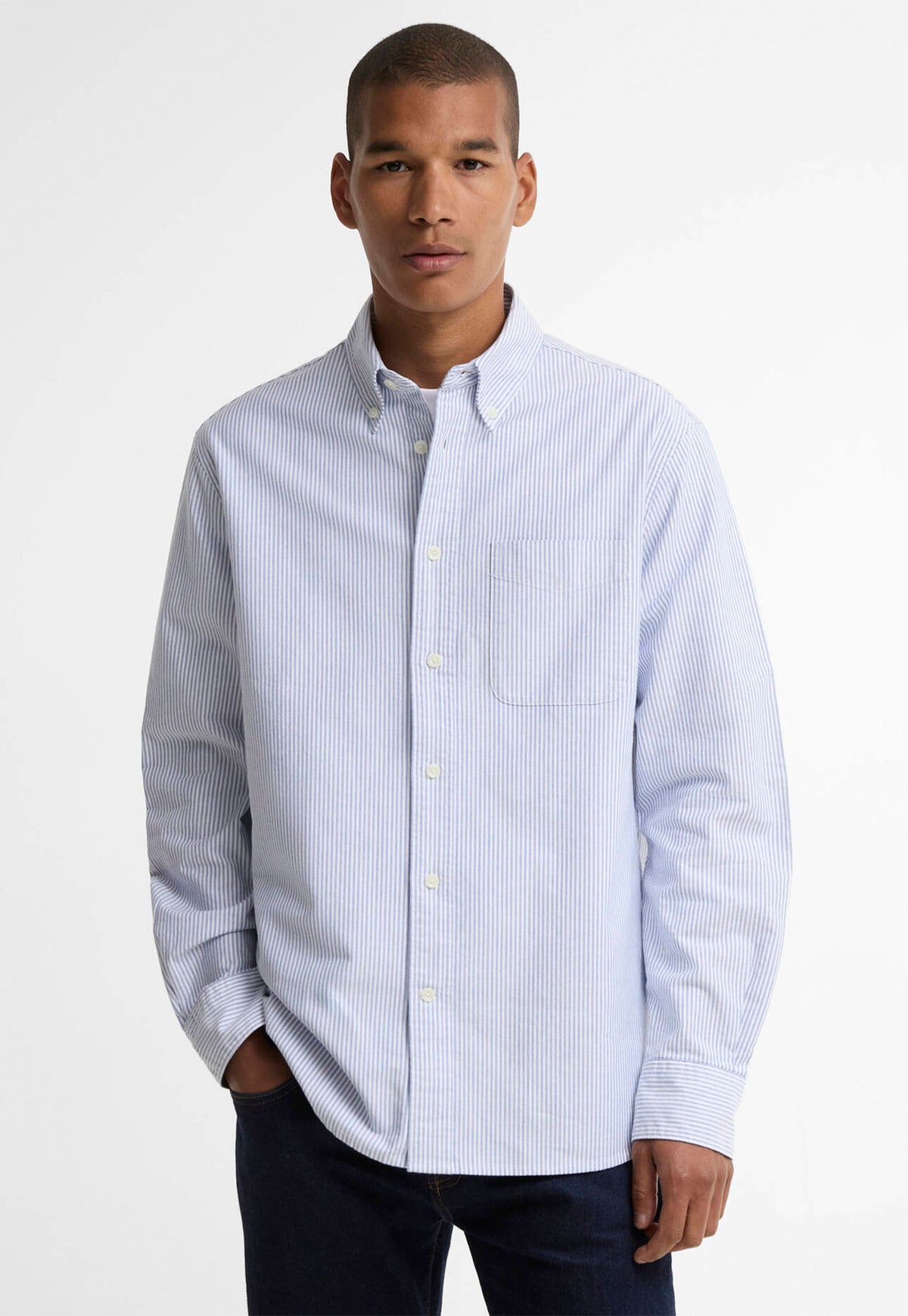 Men's Authentic Striped Oxford Shirt - Blue