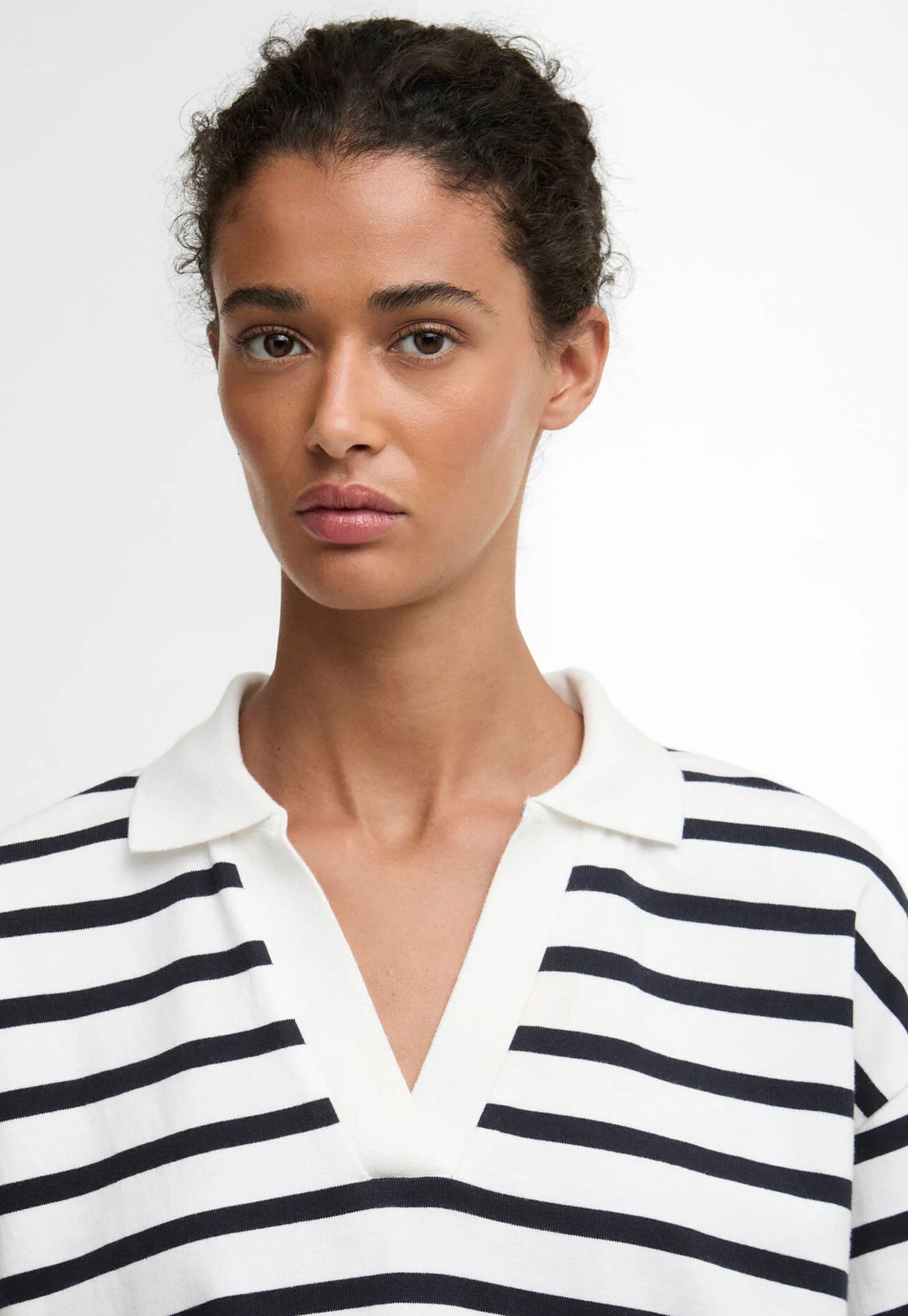 Inez Striped Top - Cloud/Dark