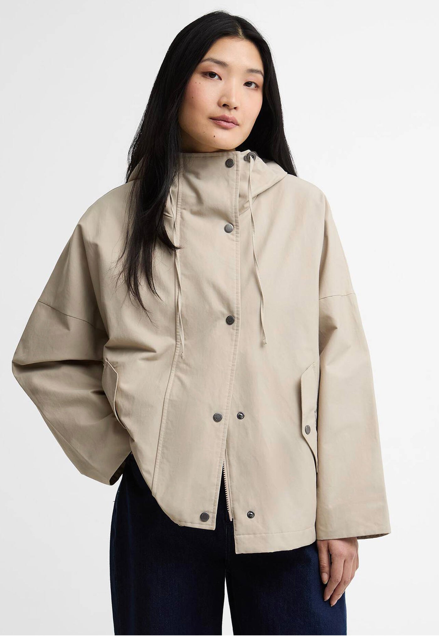 Kingswood Showerproof Jacket - Light Sand/Navy Gingham
