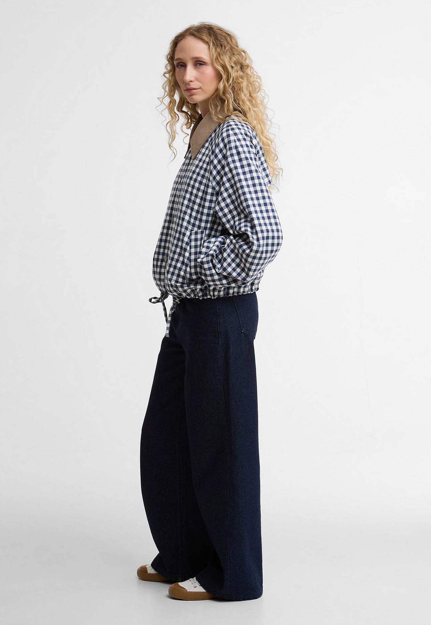 Ovingham Casual Jacket - Gingham Navy/Neutral