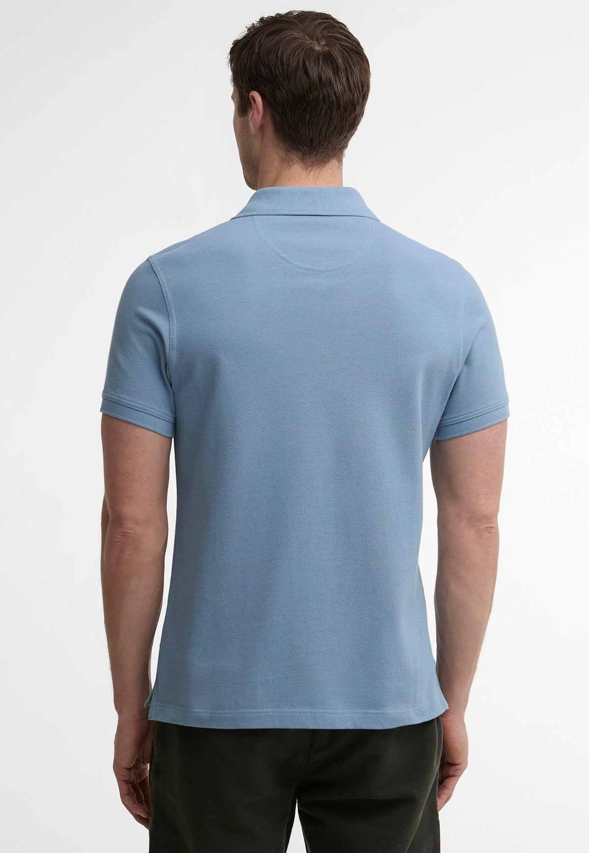 Men's Tartan Pique Polo Shirt - Tarn Blue