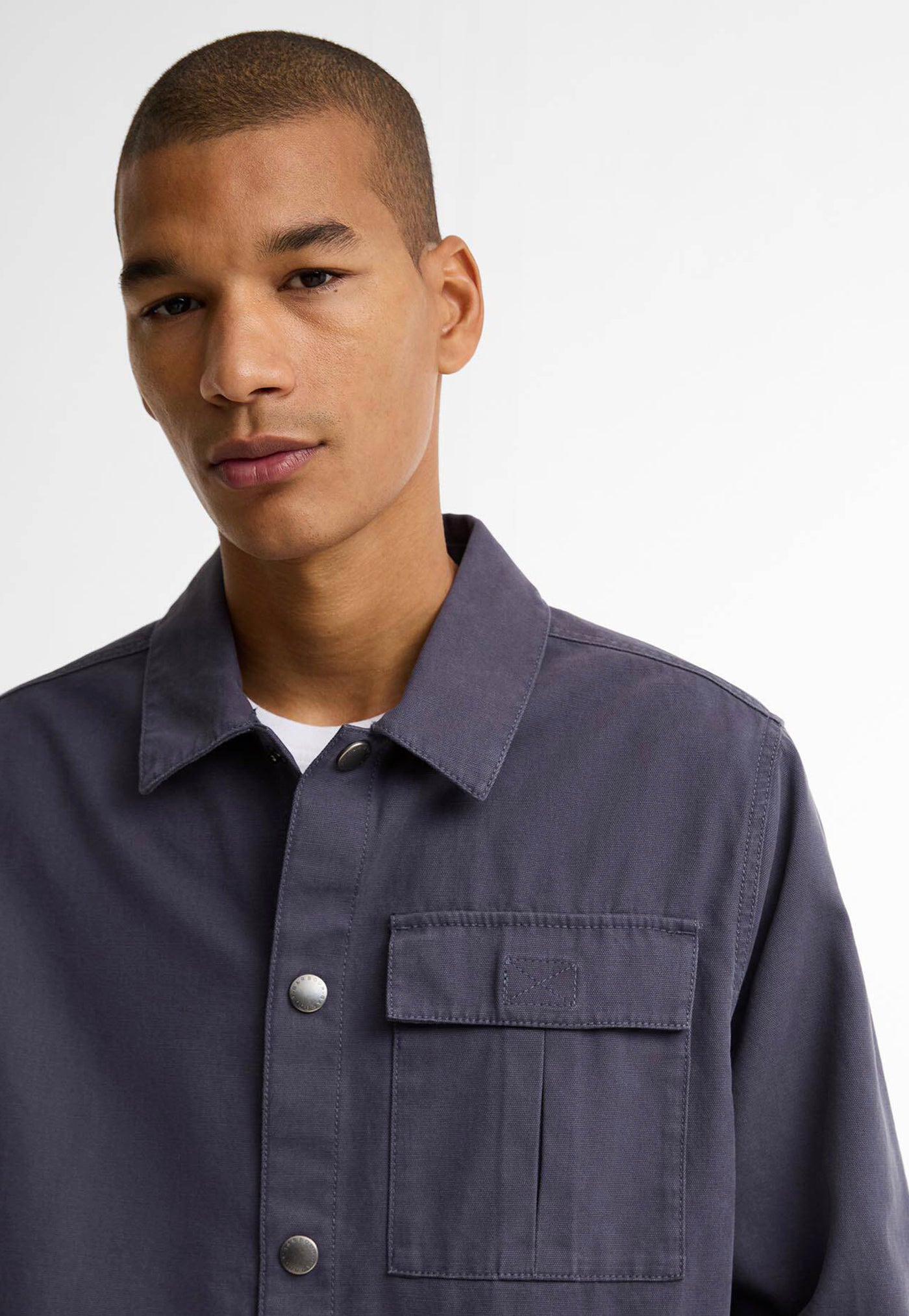 Wetheral Twill Overshirt - Washed Navy