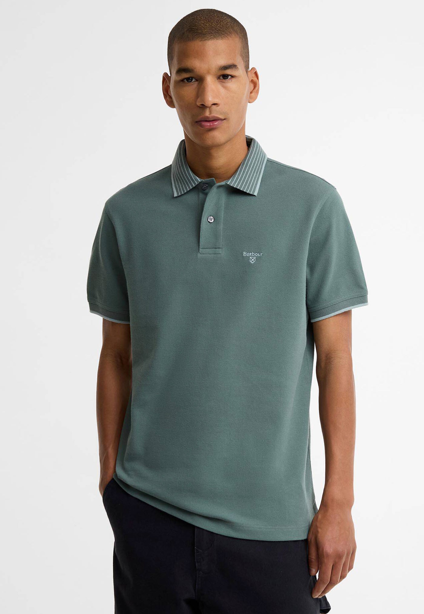 Denwick Tipped Tailored Polo Shirt - Vintage Teal