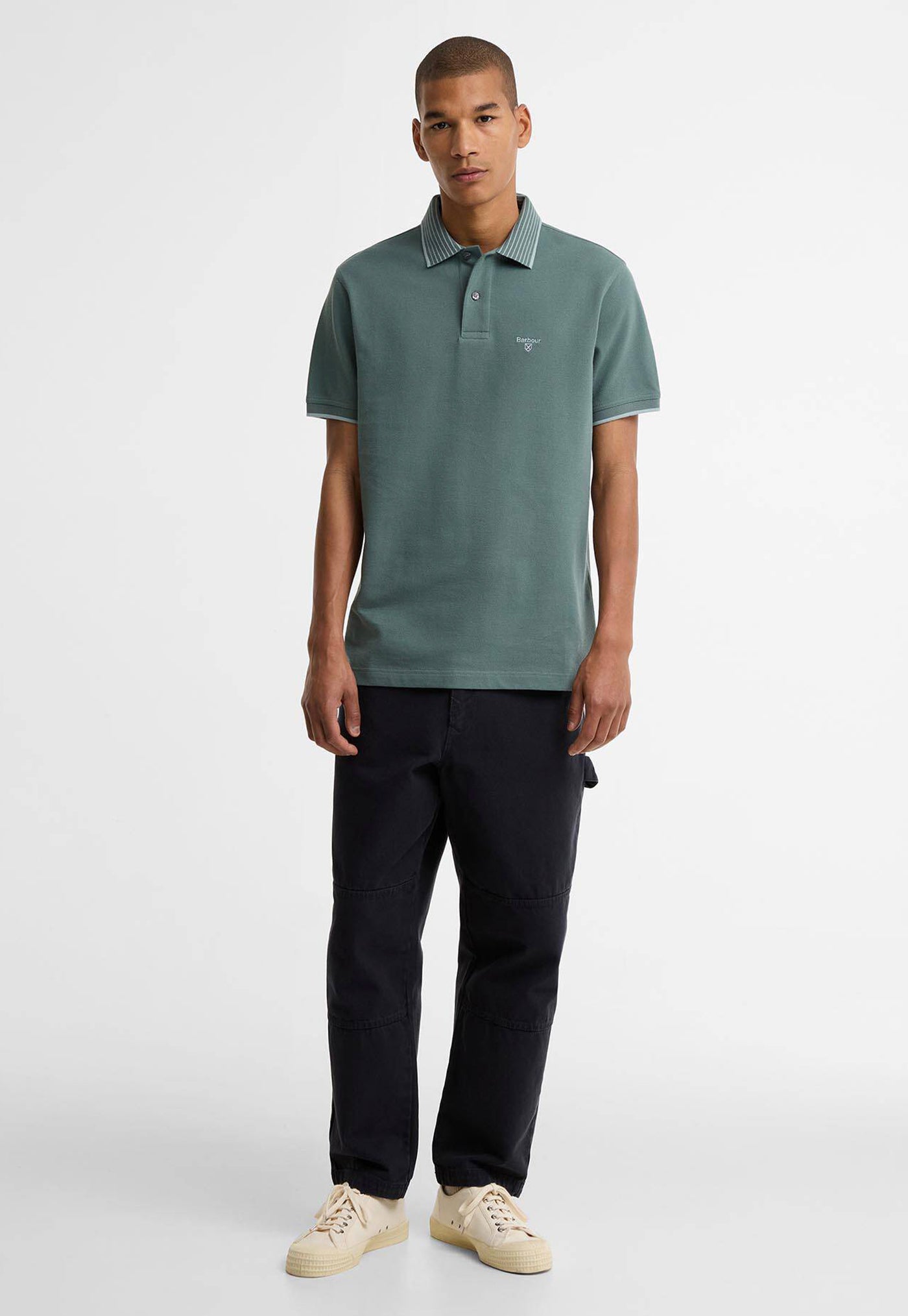 Denwick Tipped Tailored Polo Shirt - Vintage Teal