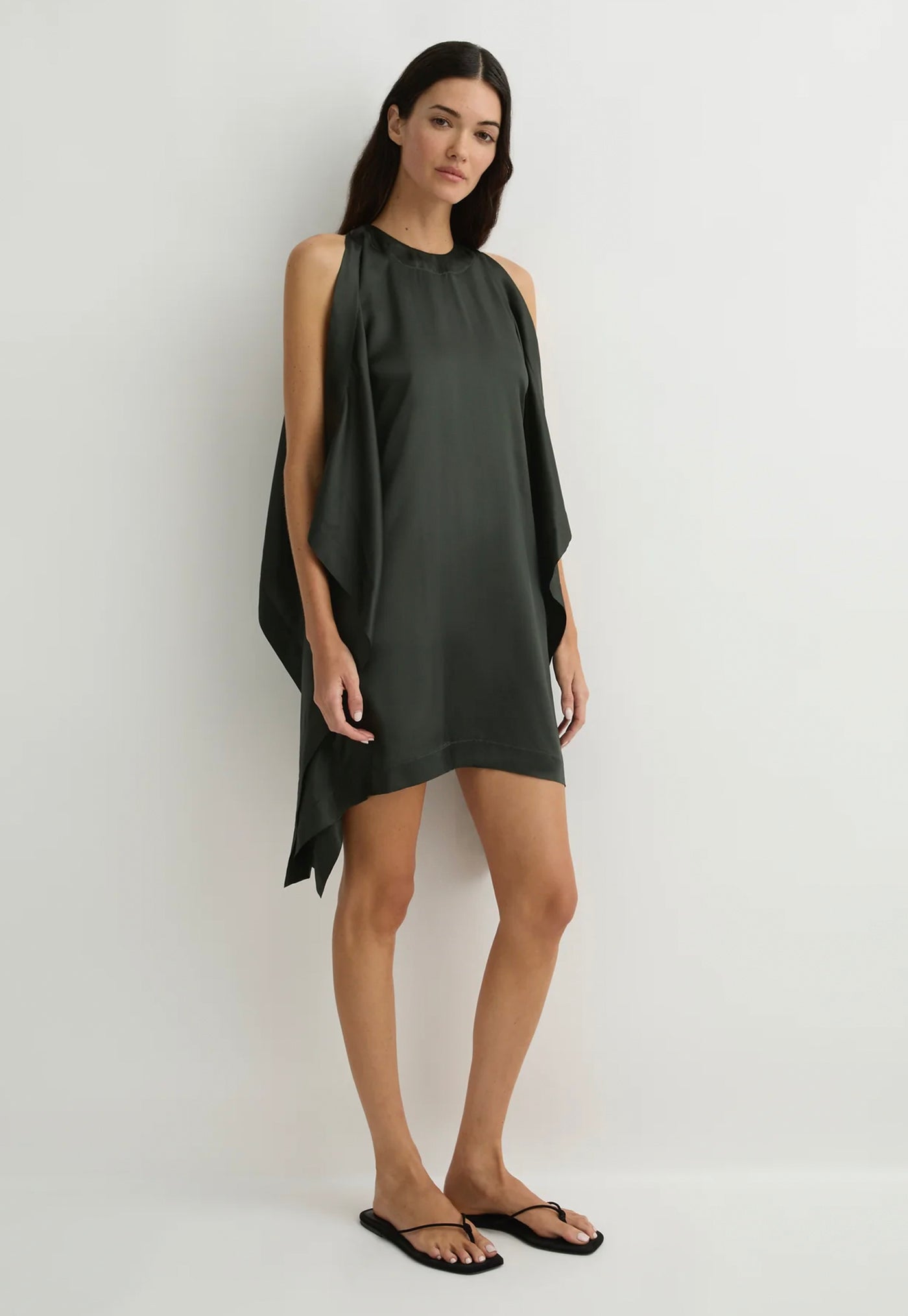 Como Waterfall Mini Dress - Forest