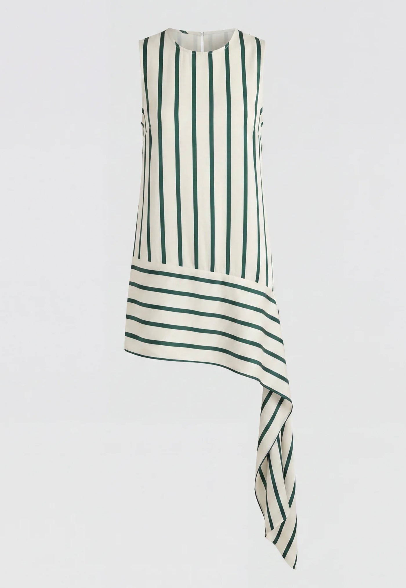 Cannes Sash Hem Mini Dress - Forest Stripe