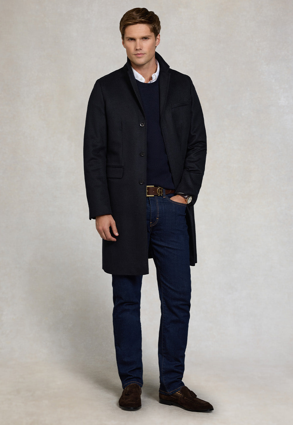 Men's Byron Crew Neck Knit - Navy