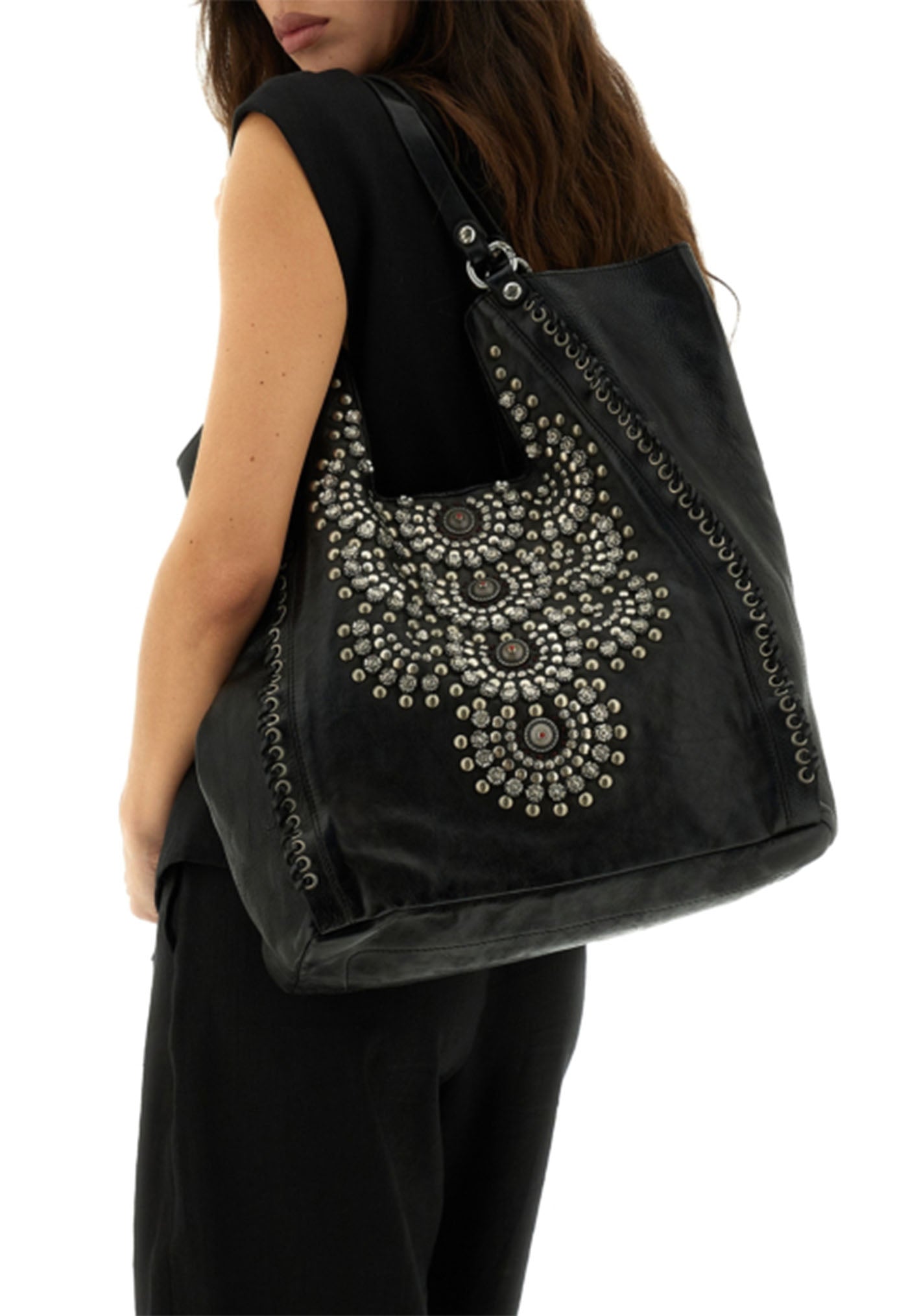 Camelia Studded Bag - Black