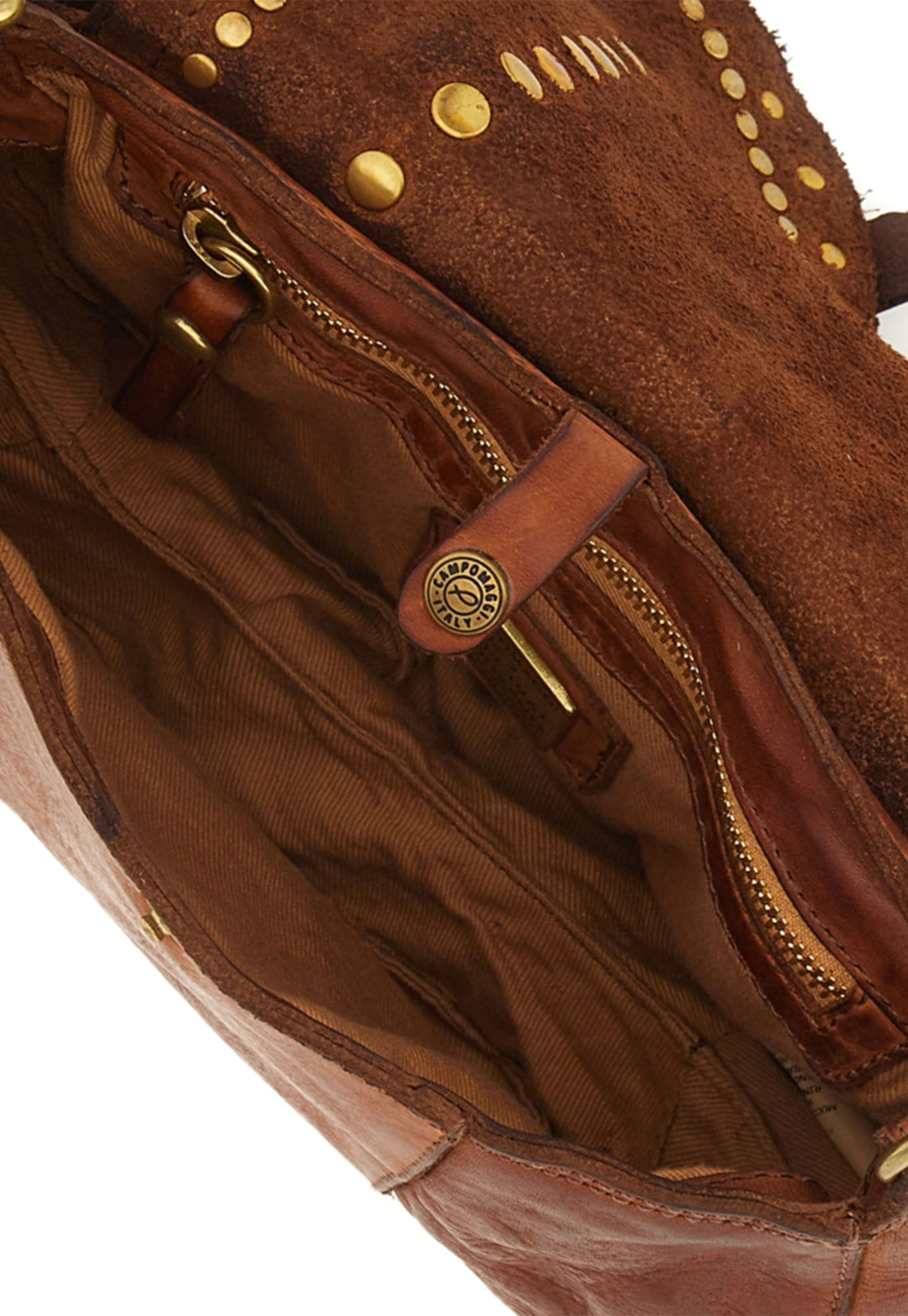 Gioachina Medal Studs Cross Body Bag - Cognac