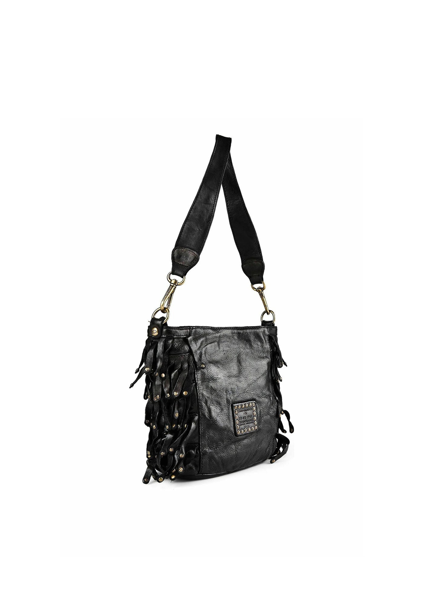 Paloma Fringed Bucket Bag - Black