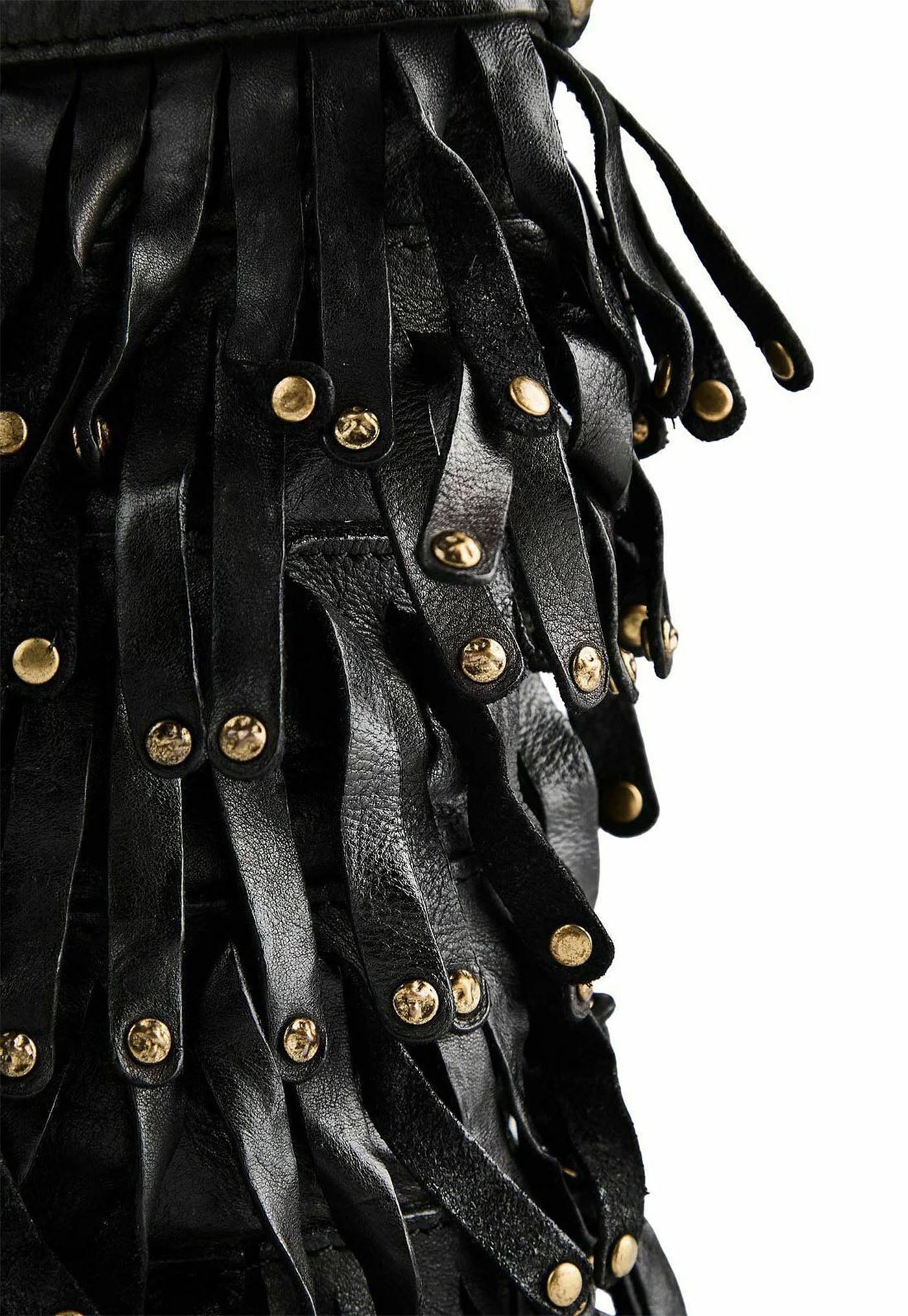 Paloma Fringed Bucket Bag - Black