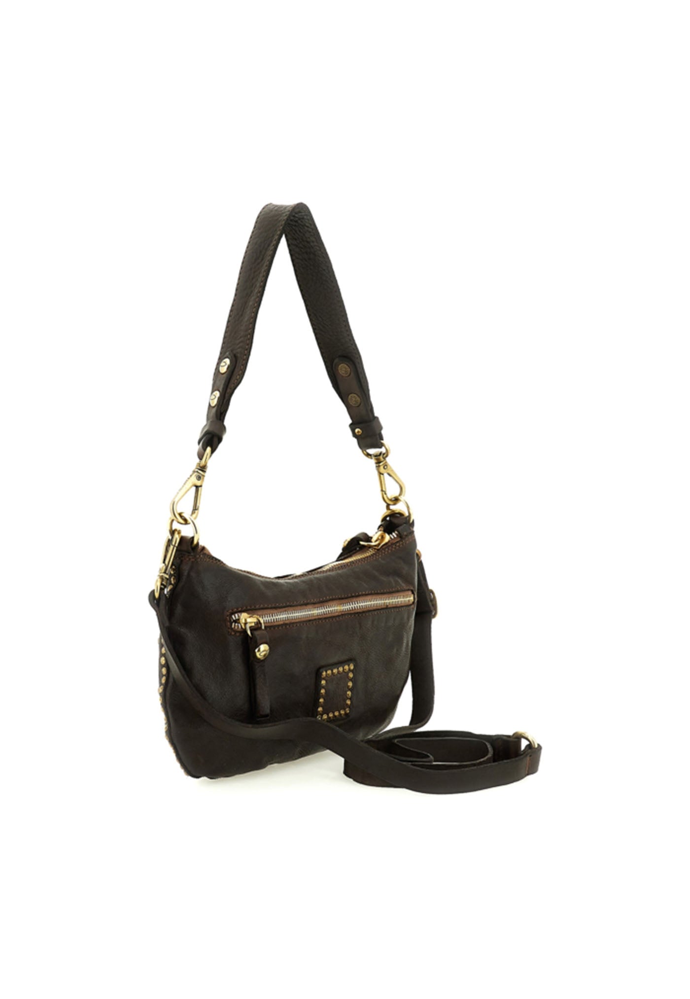 Teresa Studded Shoulder Bag - Brown