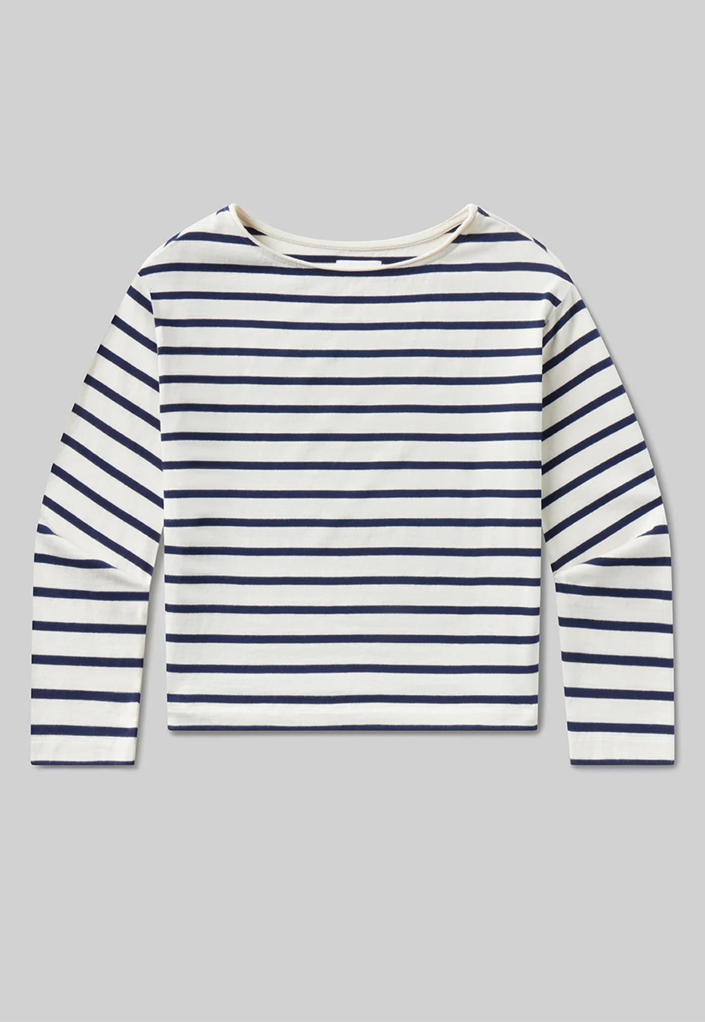 Boat Neck Long Sleeve Tee - Marine Stripe