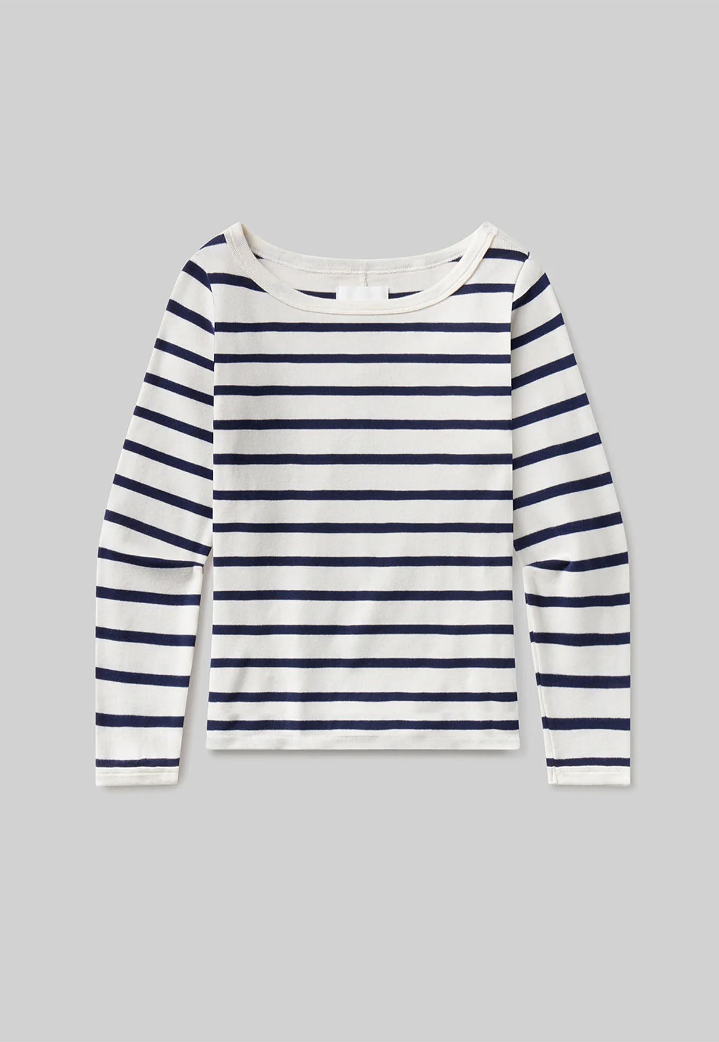 Boat Neck Slim Tee - Azure Stripe