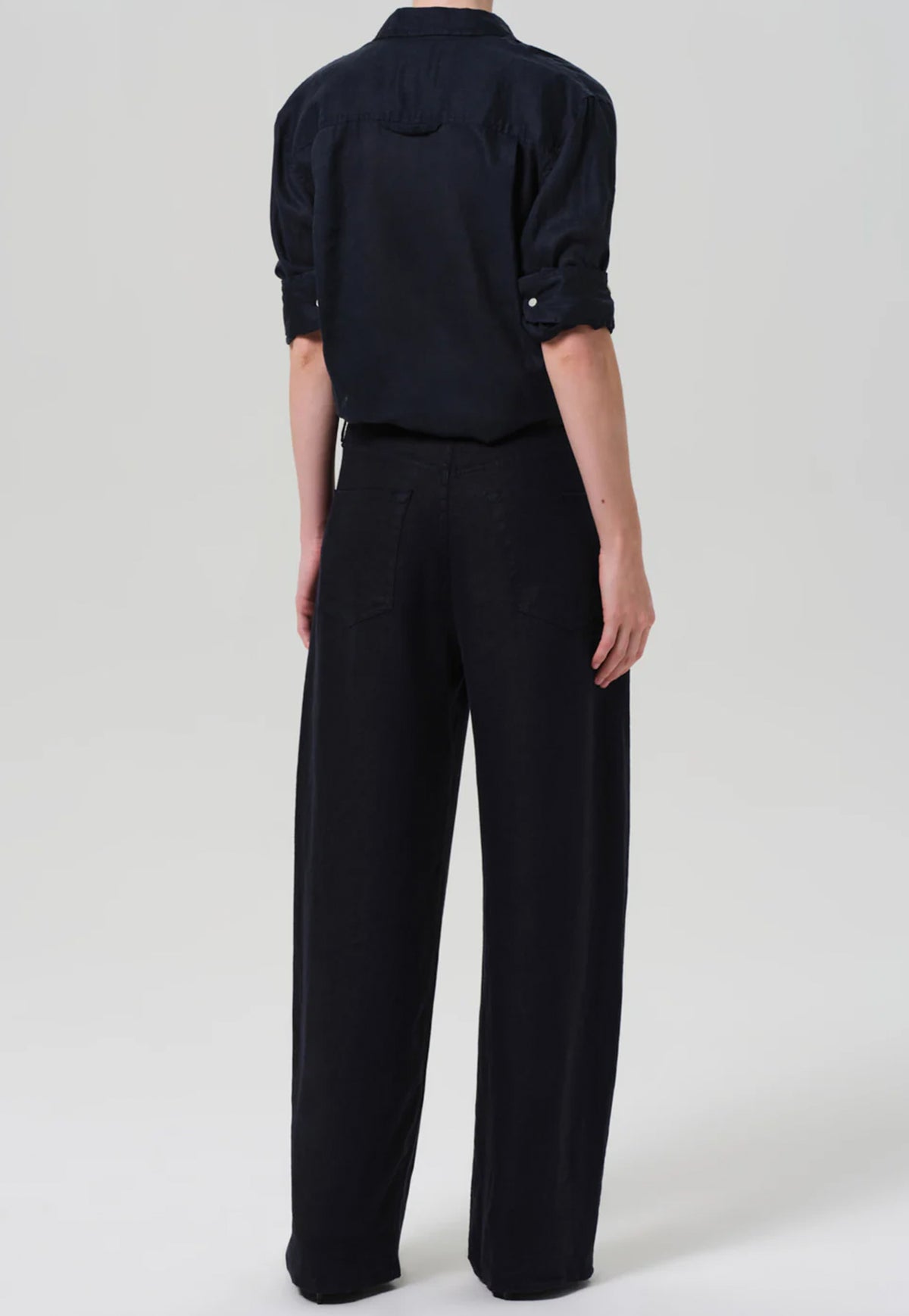 Brynn Drawstring Linen Trouser - Navy