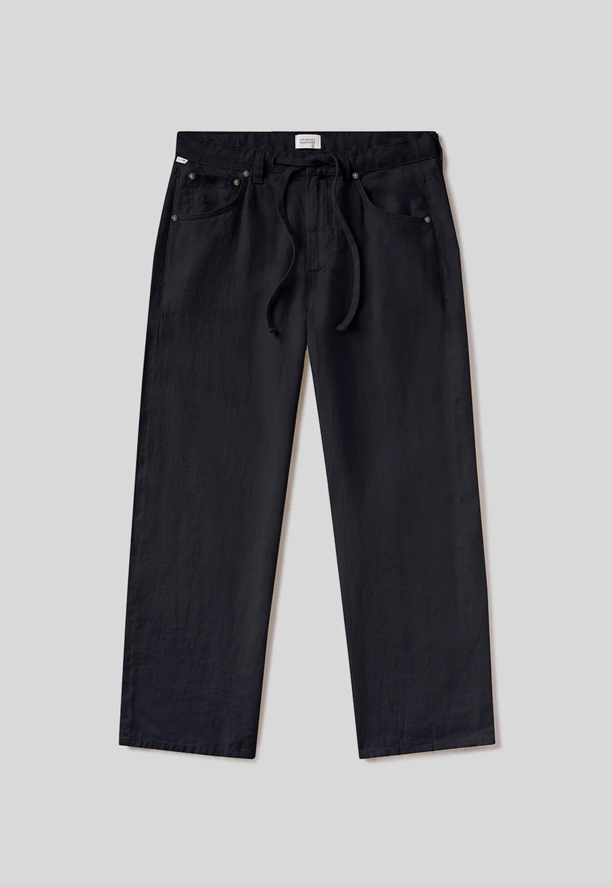 Brynn Drawstring Linen Trouser - Navy