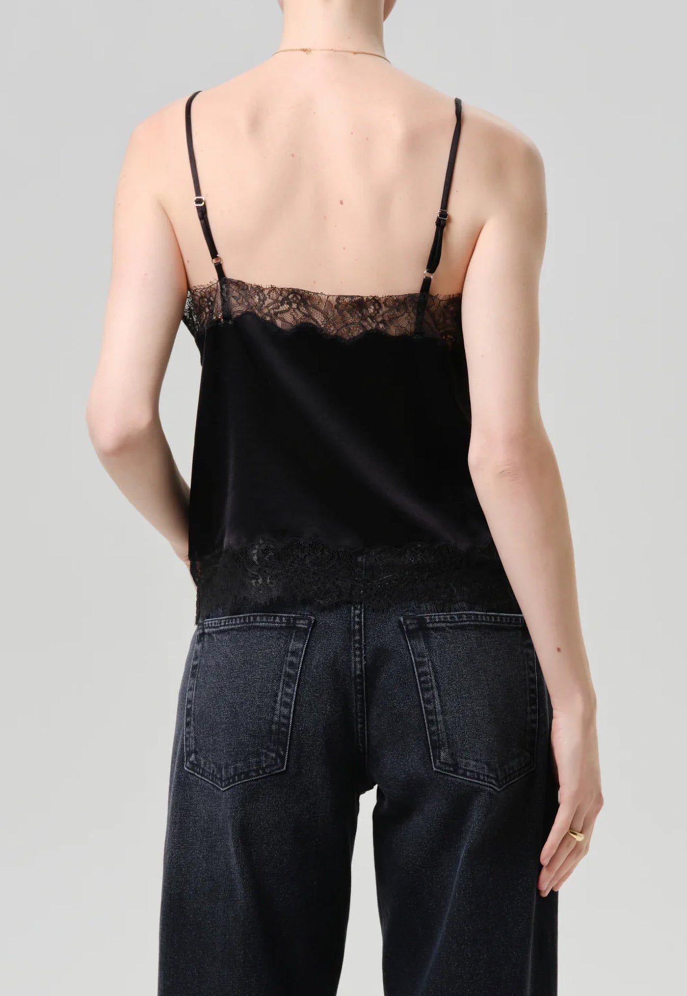 Lace Trimmed Cami - Black